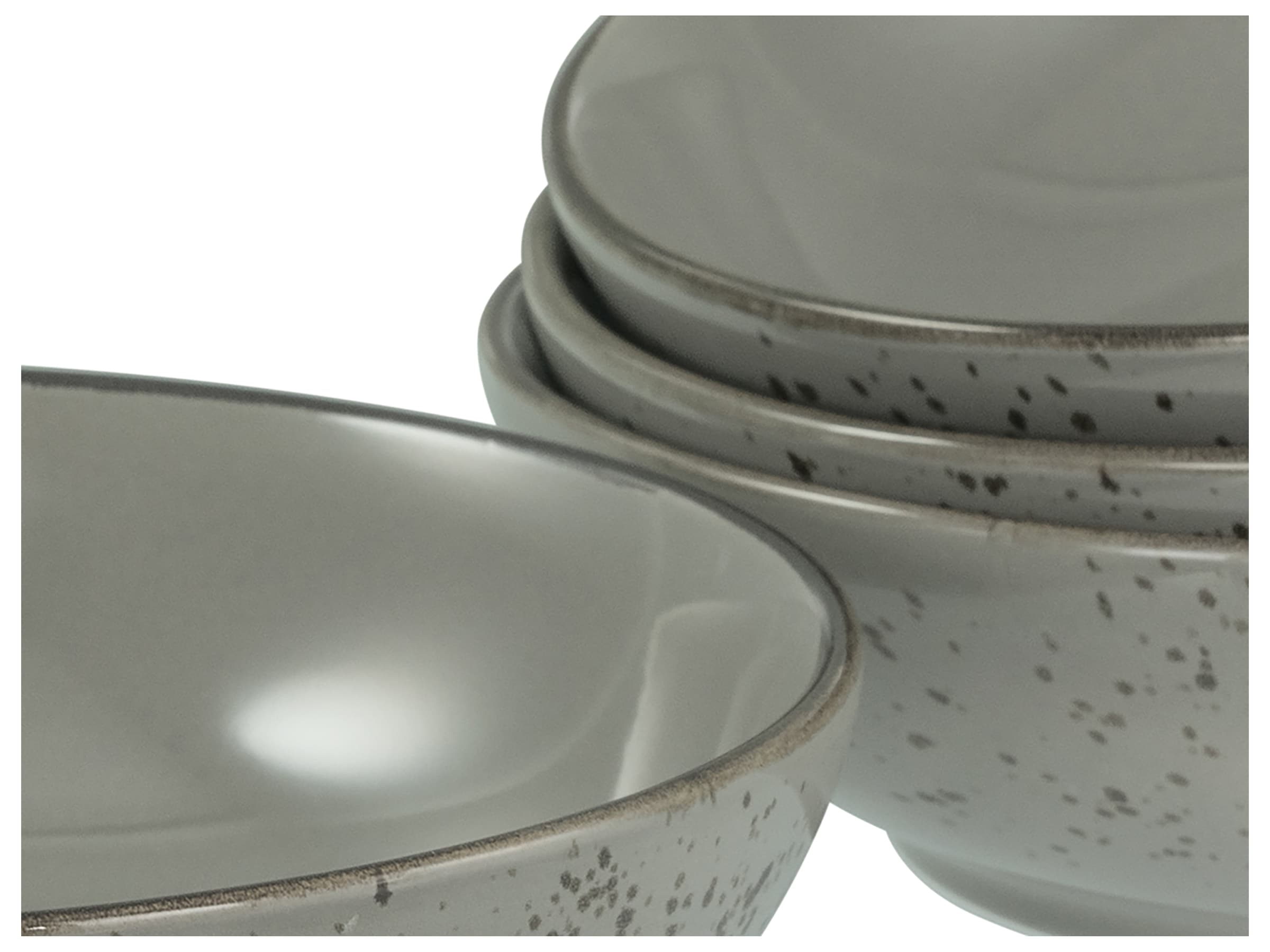 CreaTable Schale »Nature Collection, Poke Bowl, Ø 22,5 cm, 4-tlg« 4 Stk. aus Steinzeug Handwerklicher Look, Vintage, Höhe 6 cm