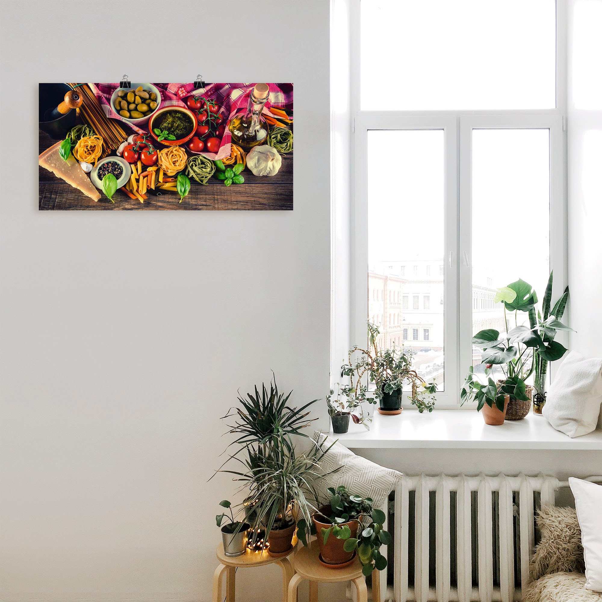 Artland Wandbild »Italienisch mediterrane Lebensmittel«, Lebensmittel, (1 St.), als Alubild, Outdoorbild, Leinwandbild, Poster, Wandaufkleber