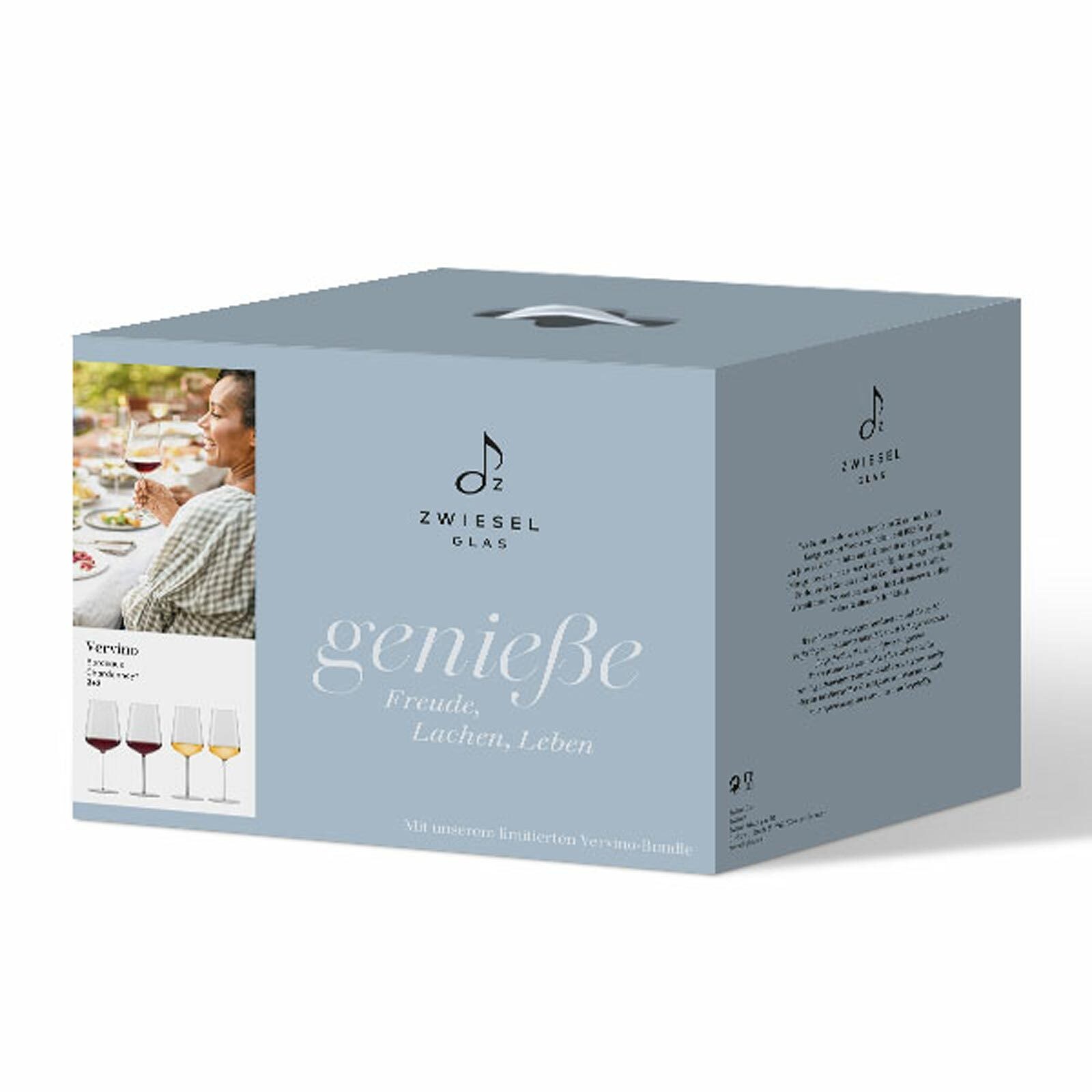 Zwiesel Glas Gläser-Set »Chardonnay und Bordeaux Weingläser Vervino 4er Set transparent« Spülmaschinengeeignet