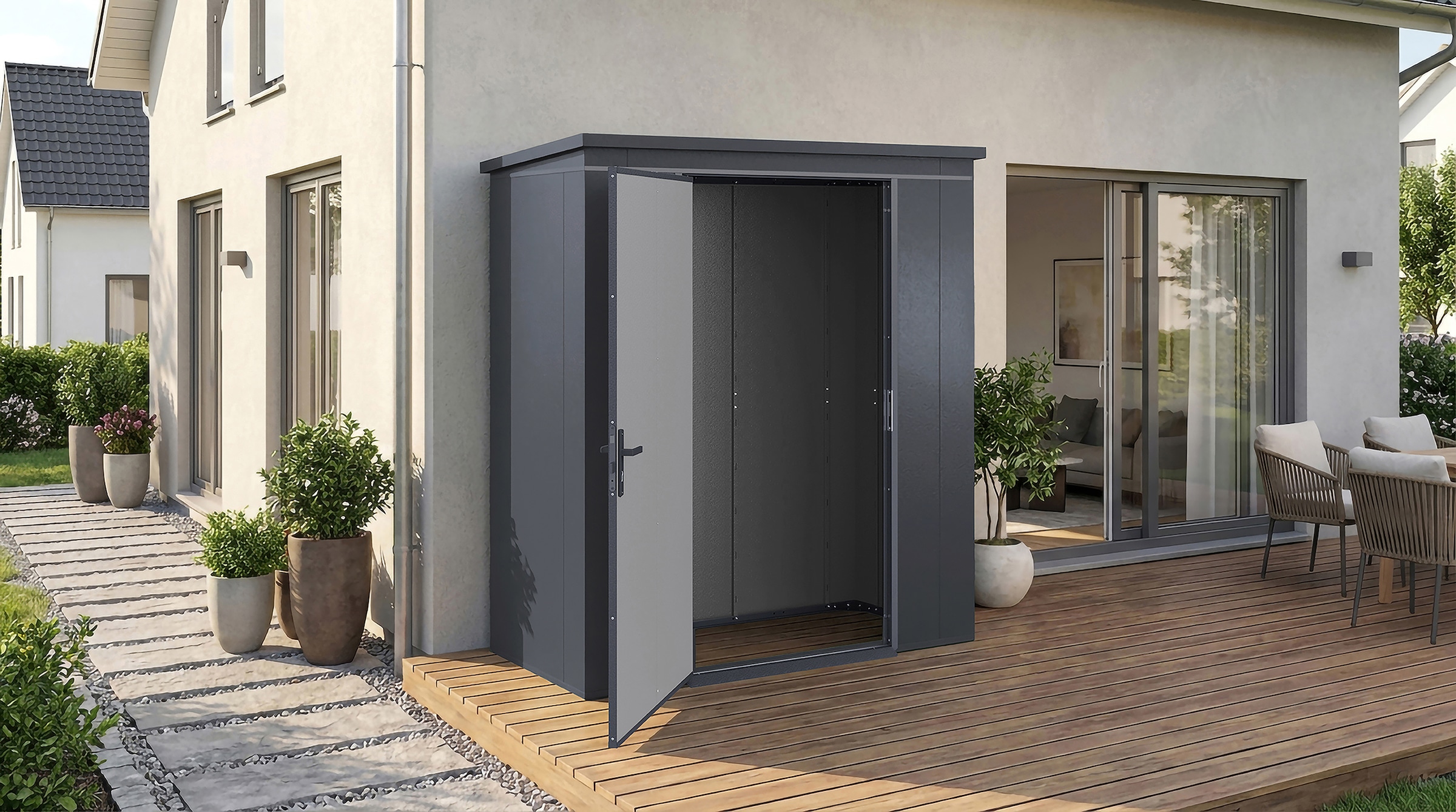 weka Gerätehaus »Gary 1« Metall pulverbeschichtet, Größe 1