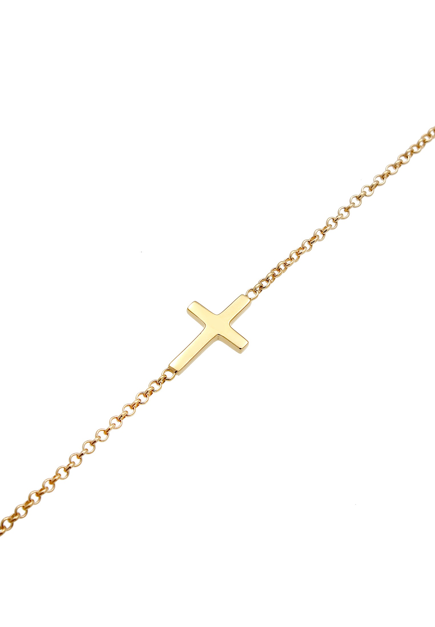 Elli Premium Armkette »Armband Kreuz 375 Gelbgold«