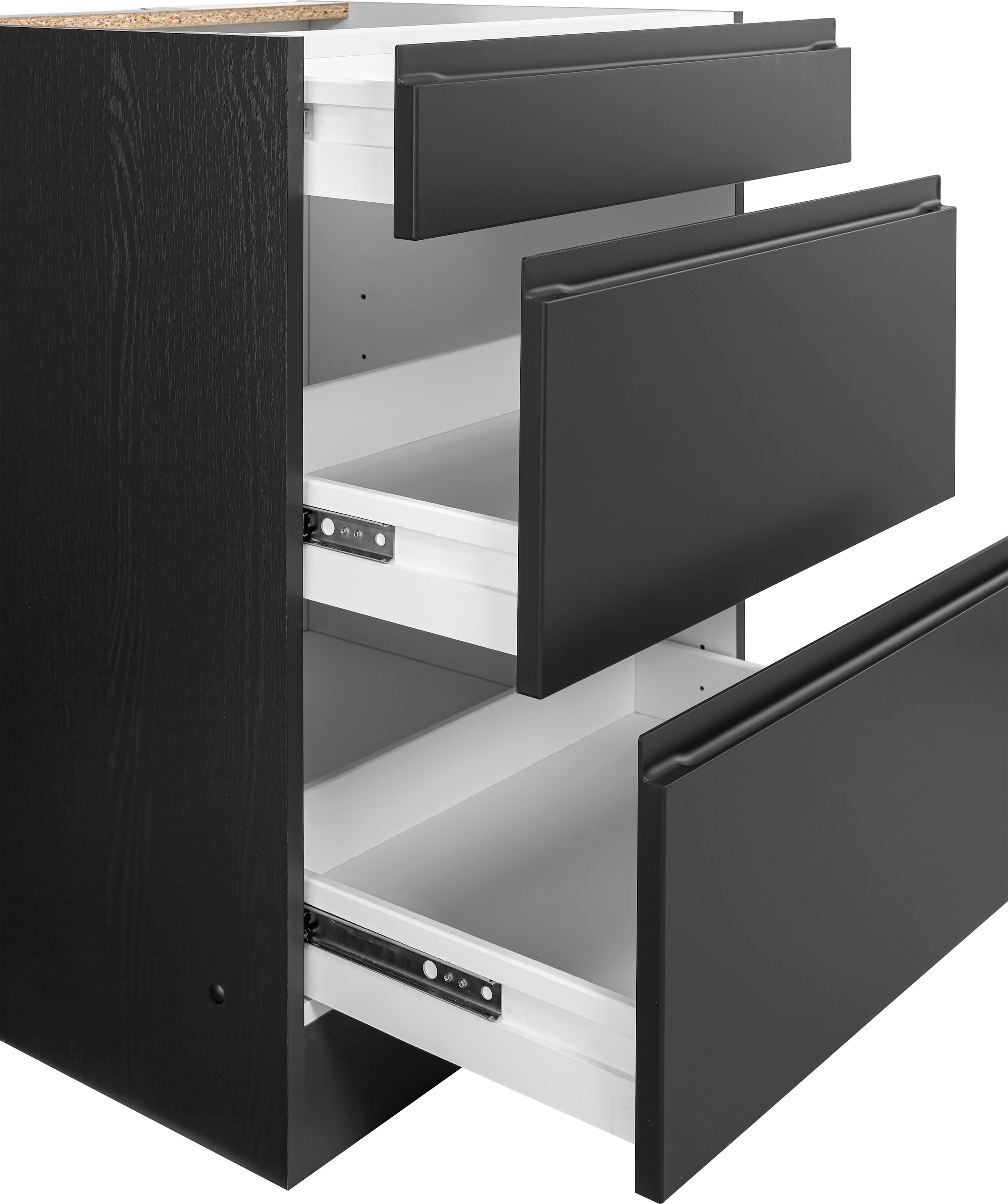 KOCHSTATION Unterschrank »KS-Bruneck« >>Bruneck<< 60 cm breit, für viel Stauraum, hochwertige MDF-Fronten