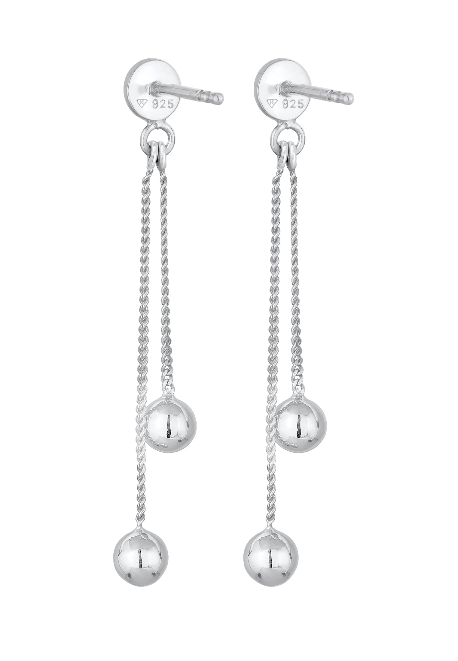 Elli Paar Ohrhänger »Ohrringe Stecker Plättchen Kugel Kette Geo Style 925 Silber«