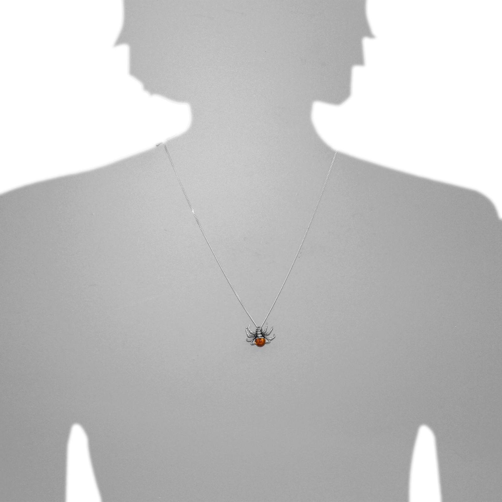 OSTSEE-SCHMUCK Kettenanhänger »- Gleiter-Spinne - Silber 925/000 - Bernstein&Schmuckstein«