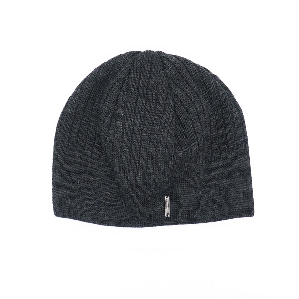 CAPO, Herren, Strickmütze Rippenstrick, hoher Wollanteil, natürliche Thermoregulation, gefüttert, anthracite, anthracite, Klassische Herrenmütze von 