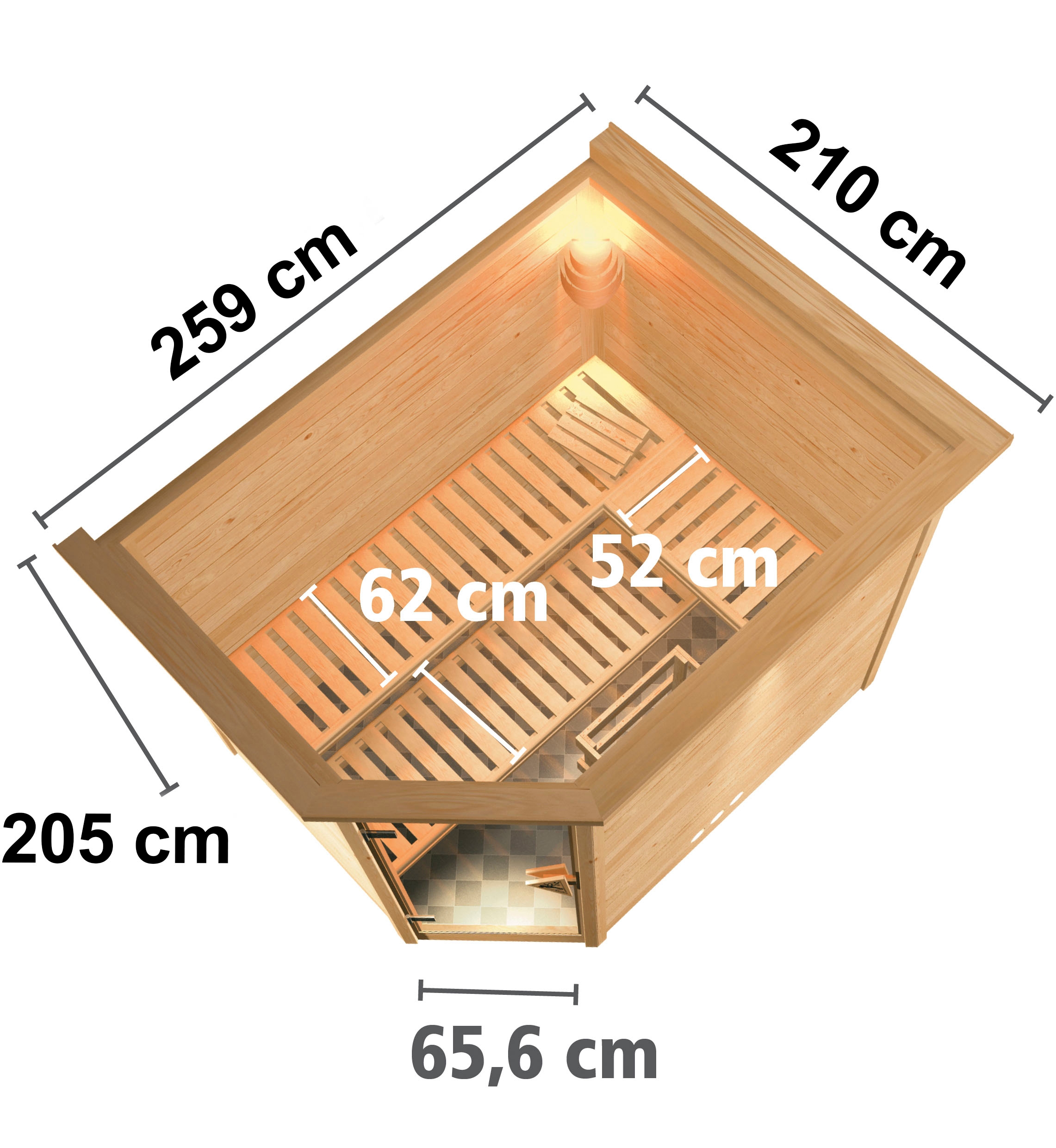 Karibu Sauna »Talida« Set,  ohne Ofen