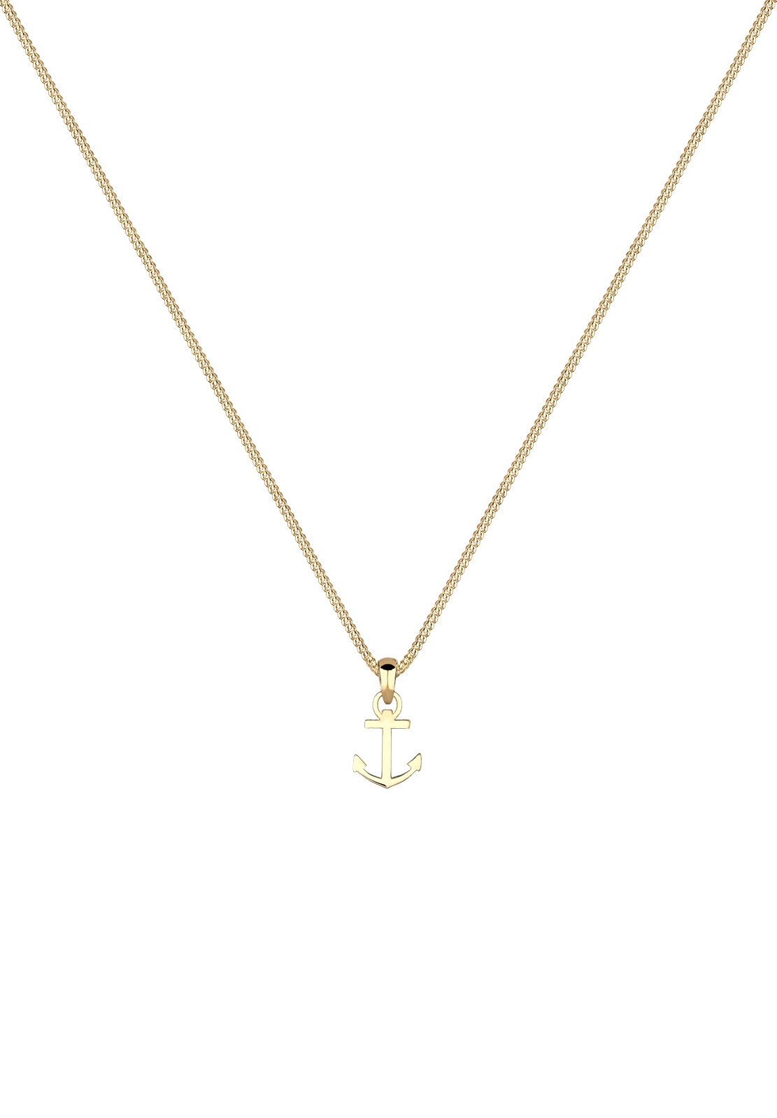 Elli Premium Kette mit Anhänger »Halskette Anker Heimatsymbol 585 Gelbgold«