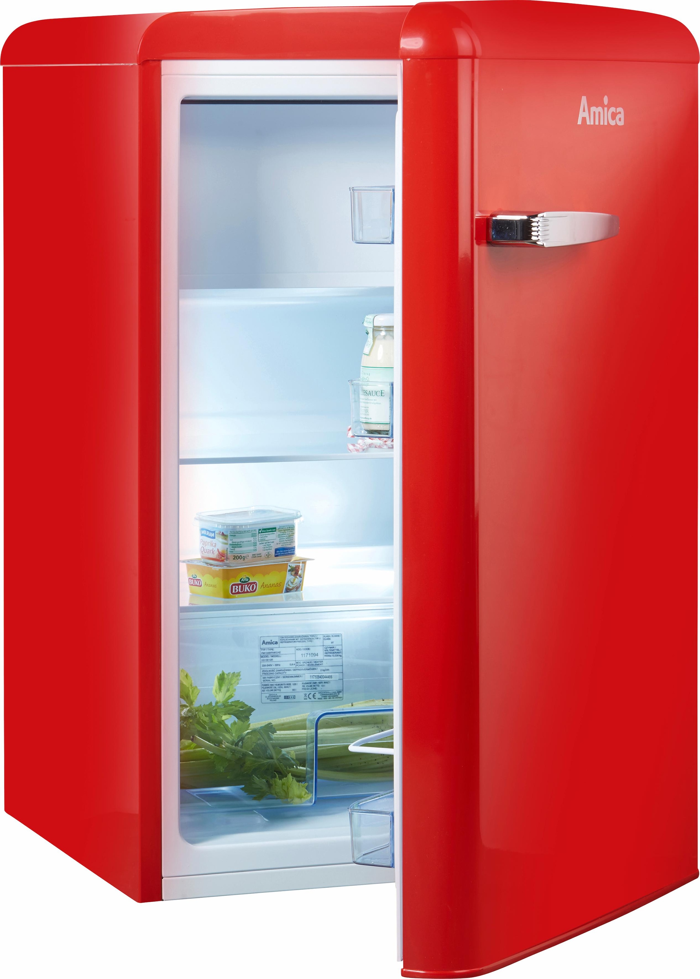 Amica Table Top Kühlschrank "KS 15610 R" 87,5 cm hoch 55 cm breit