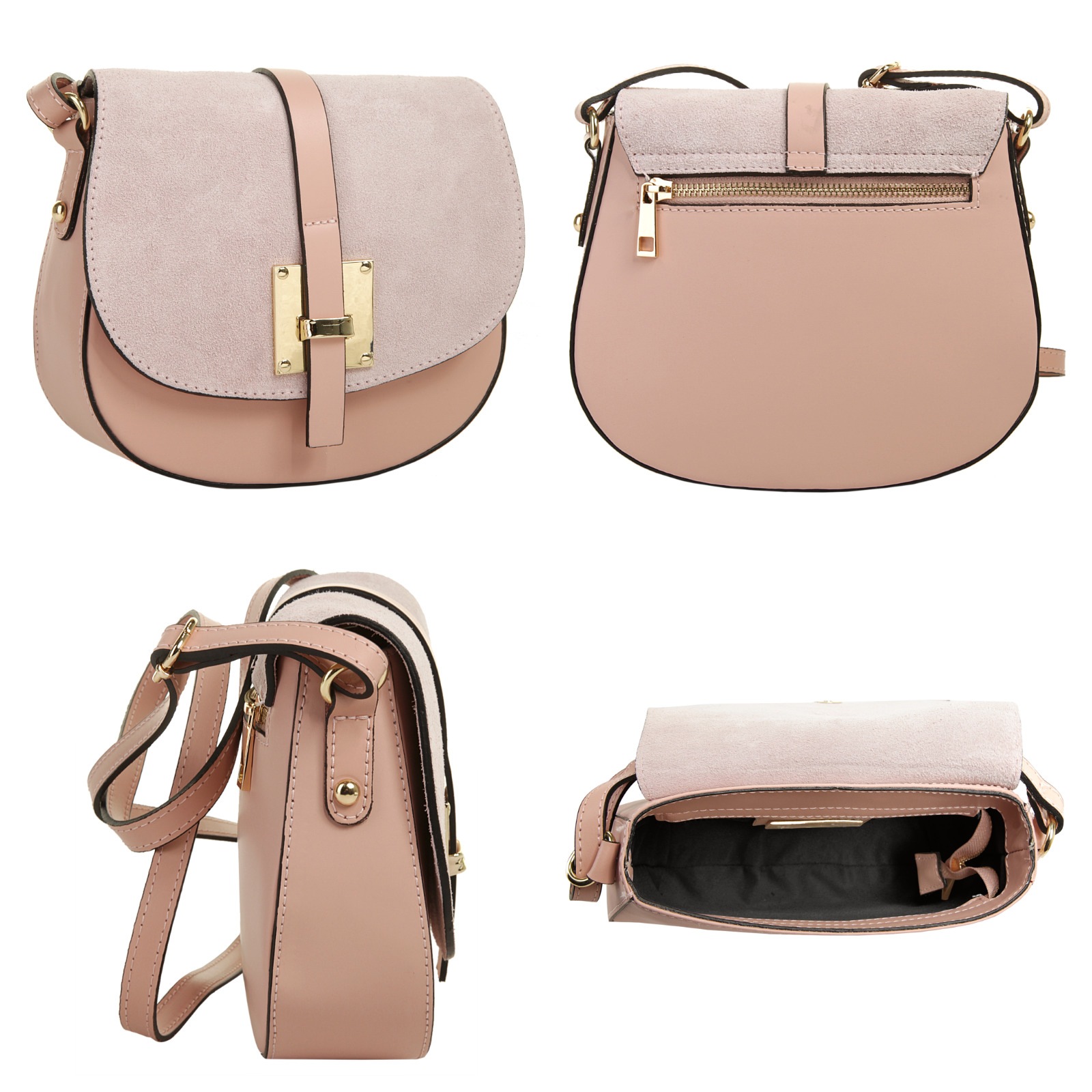 Cluty Umhängetasche, echt Leder, Made in Italy