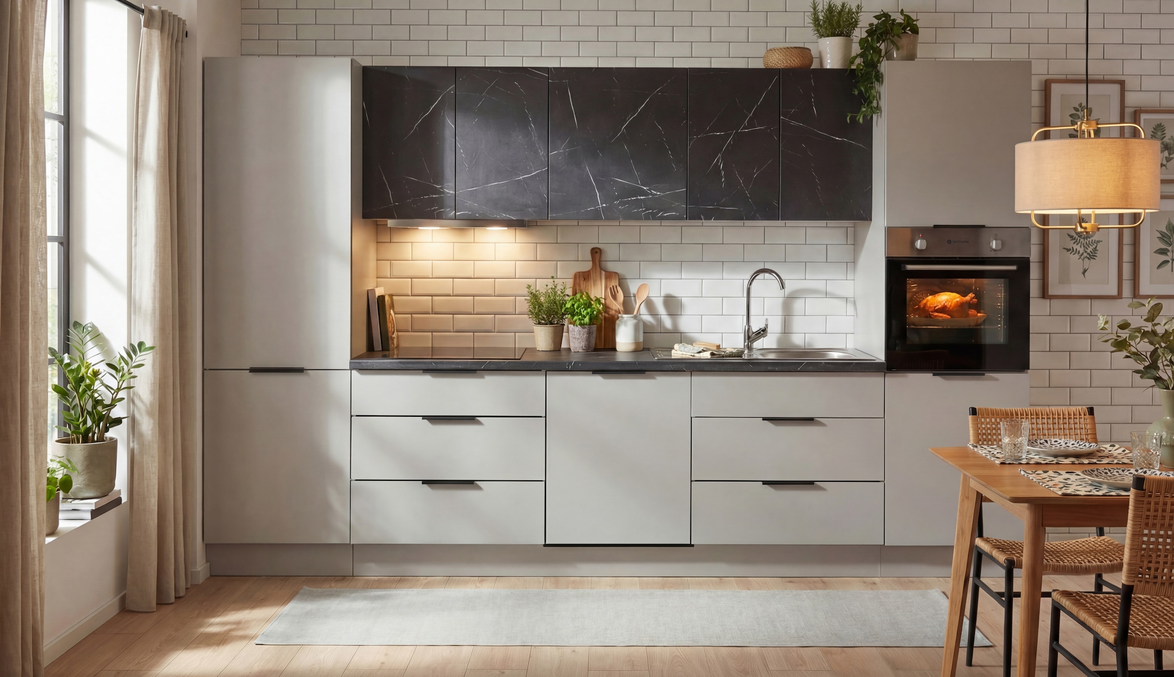 BASIC by Balculina Küchenzeile »Esperanza B/H/T 340x215x60 cm« Breite 340 cm, wahlweise mit E-Geräten und Induktion