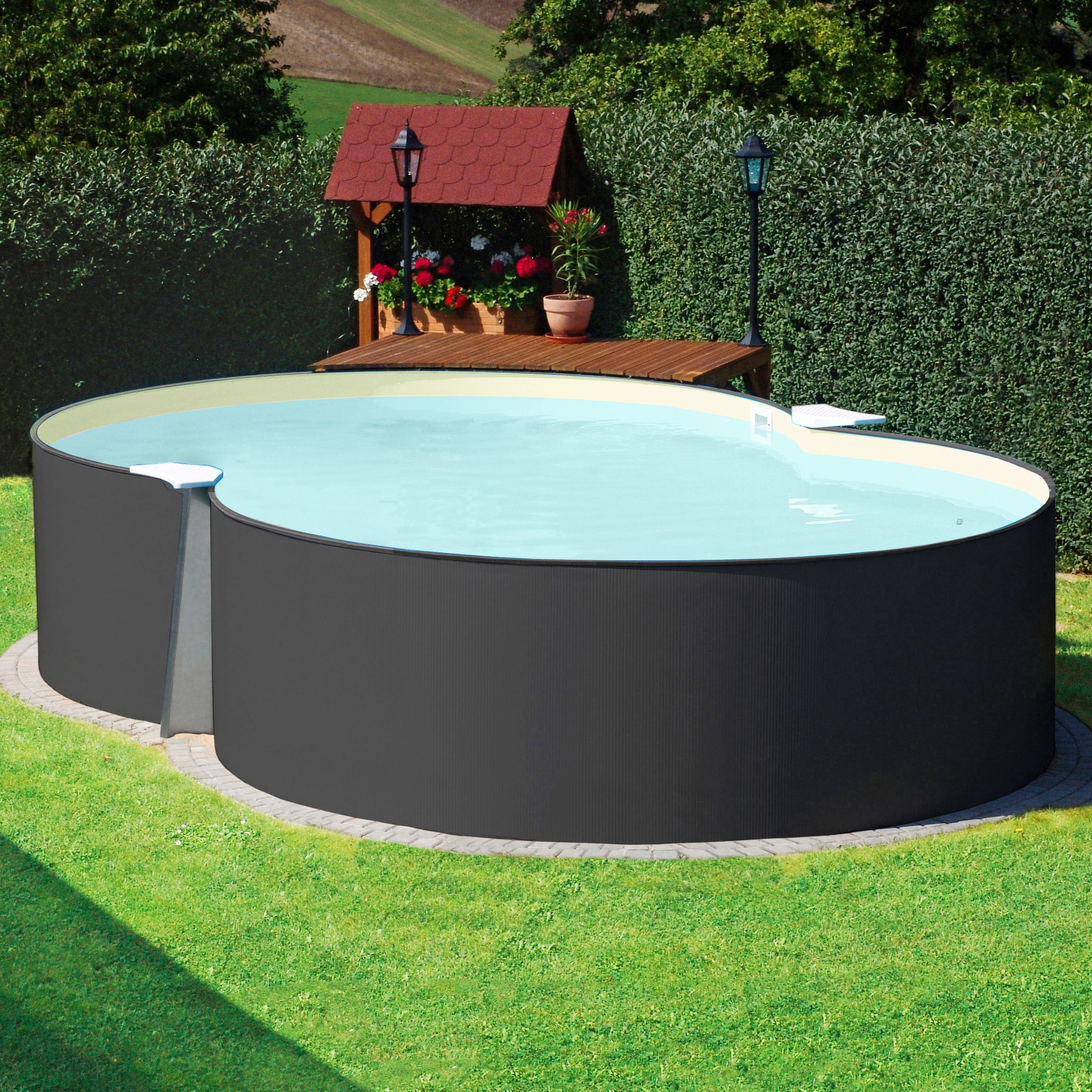 KONIFERA Achtformpool »PALMA 2« in versch. Größen mit sandfarbener Poolinnenfolie