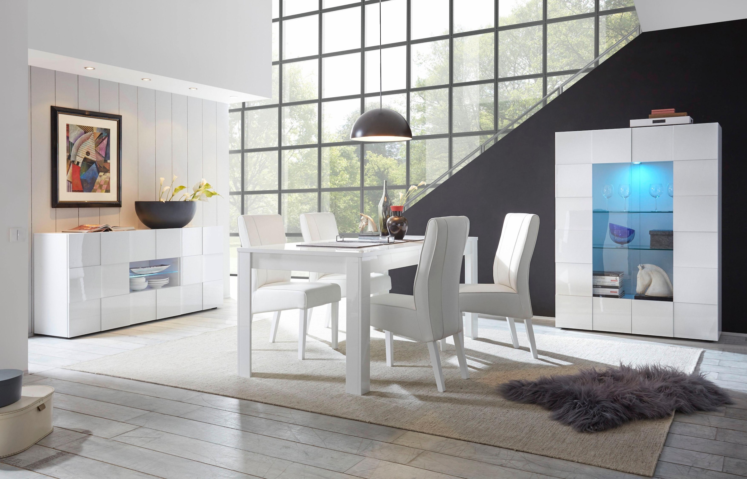 INOSIGN Sideboard »Dama Breite 181, Kommode 2 Türen u. 2 Schubkästen, Anrichte«, Front in 3D-Optik, viel Stauraum, verschiedene Farben