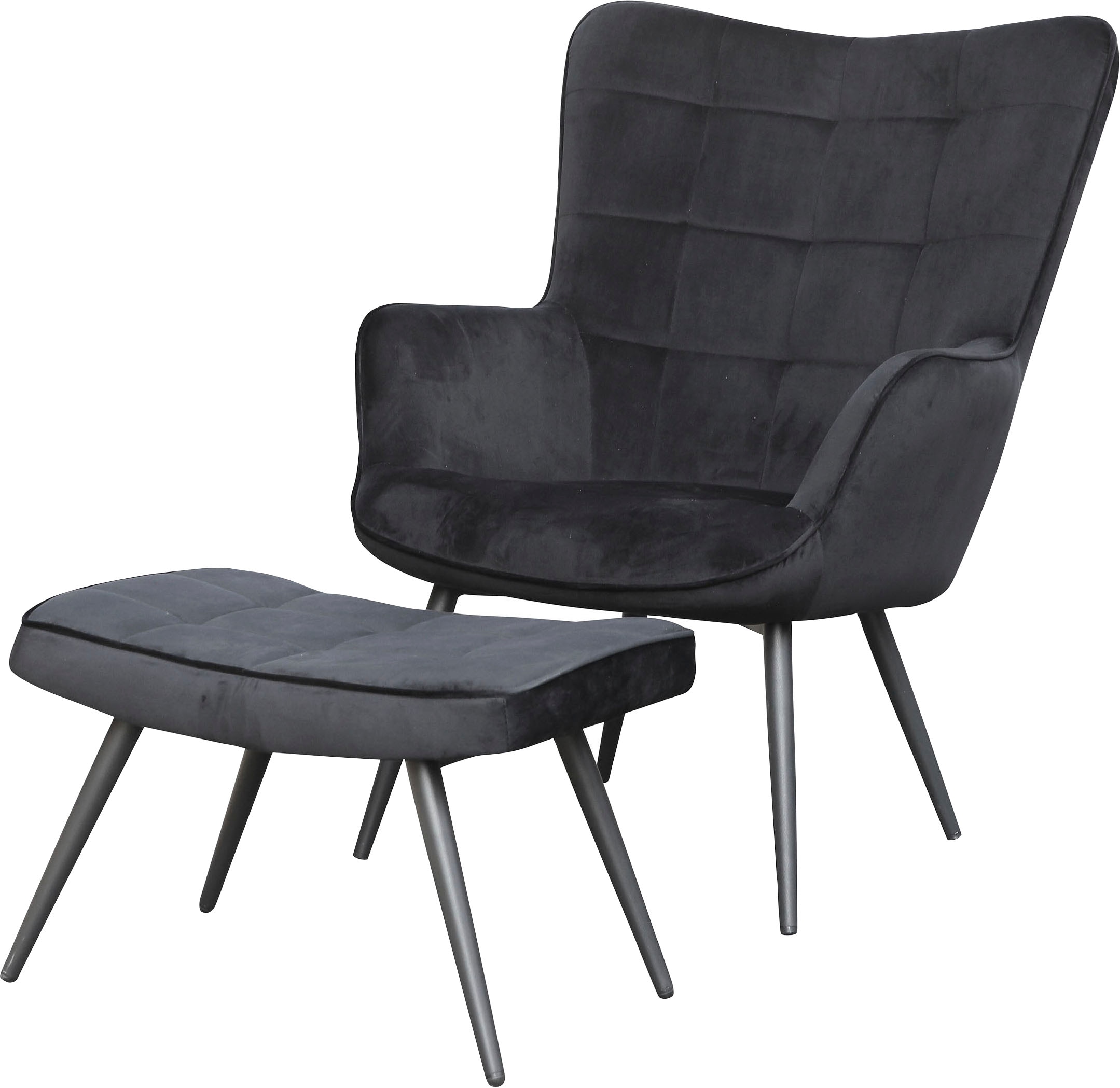 byLIVING Sessel »Uta«, (1 St.), wahlweise mit oder ohne Hocker, in Cord, Samt oder Webstoff