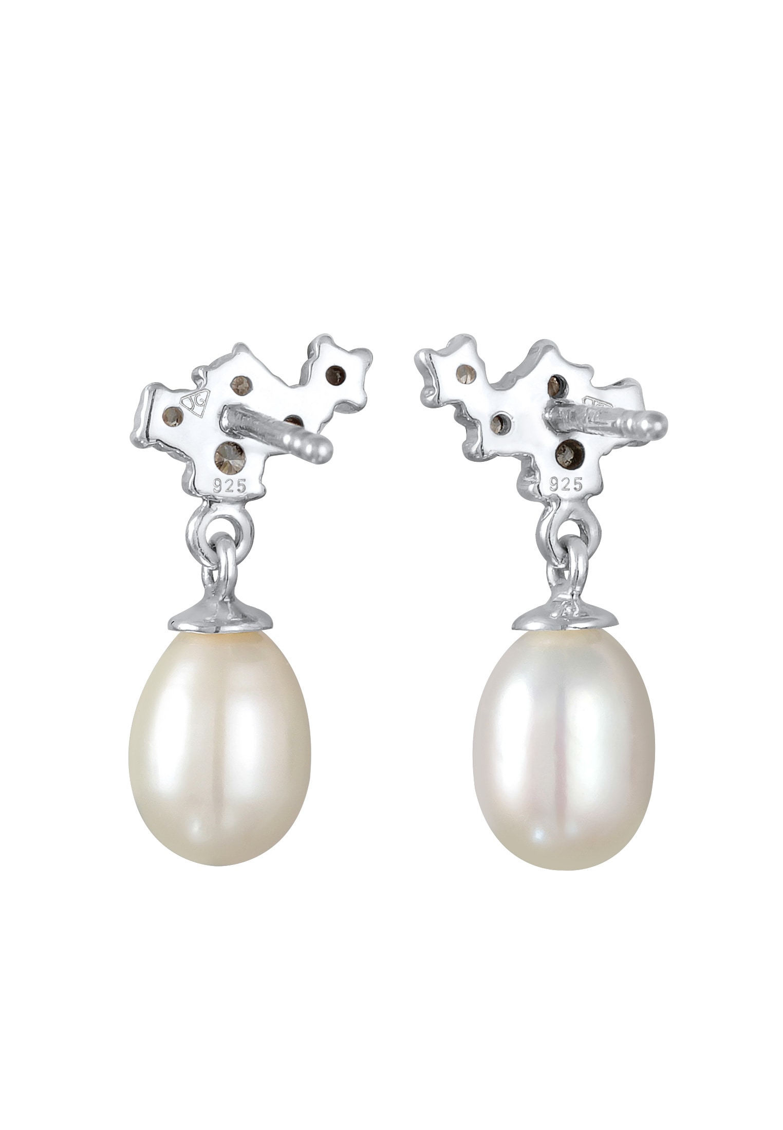 Elli DIAMONDS Paar Ohrstecker »Ohrringe Lab Grown Diamanten (0.17 ct) Perle 925 Silber«