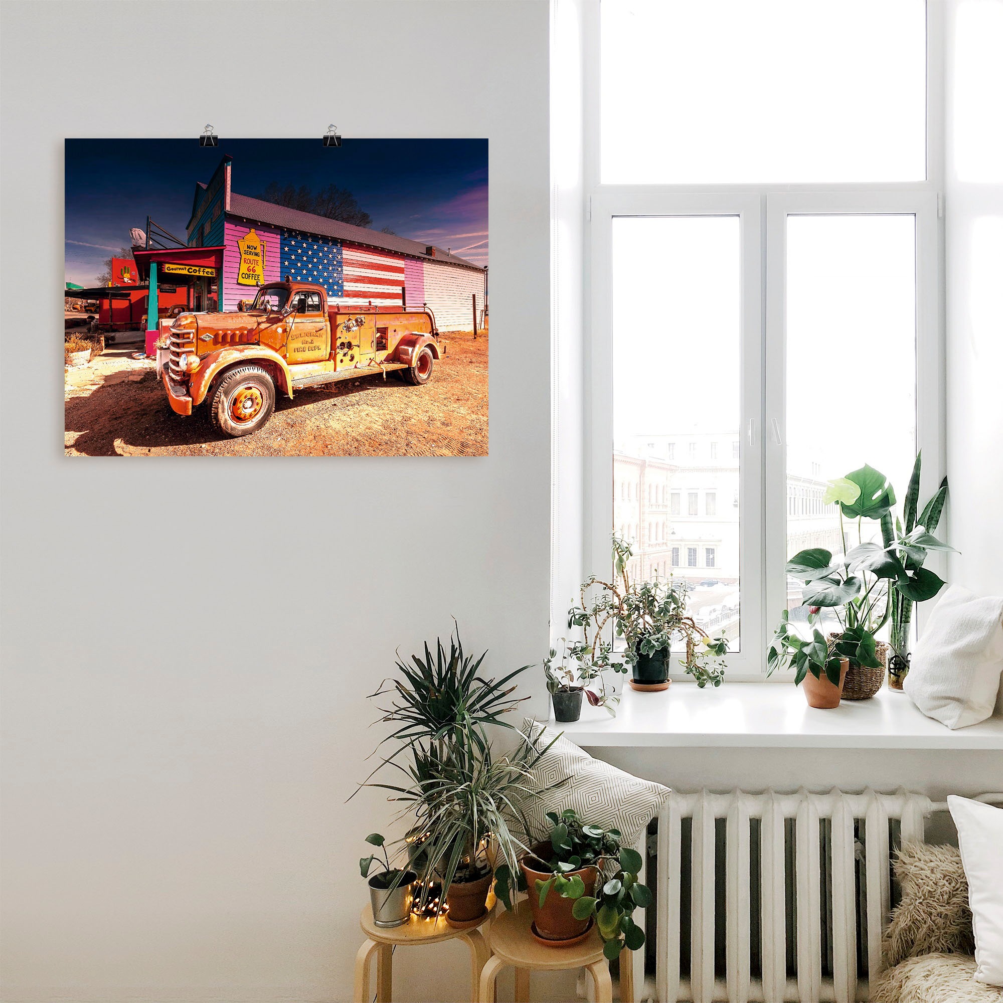 Artland Wandbild »Feuerwehr Oldtimer«, Auto, (1 St.), als Poster, Wandaufkleber in verschied. Größen