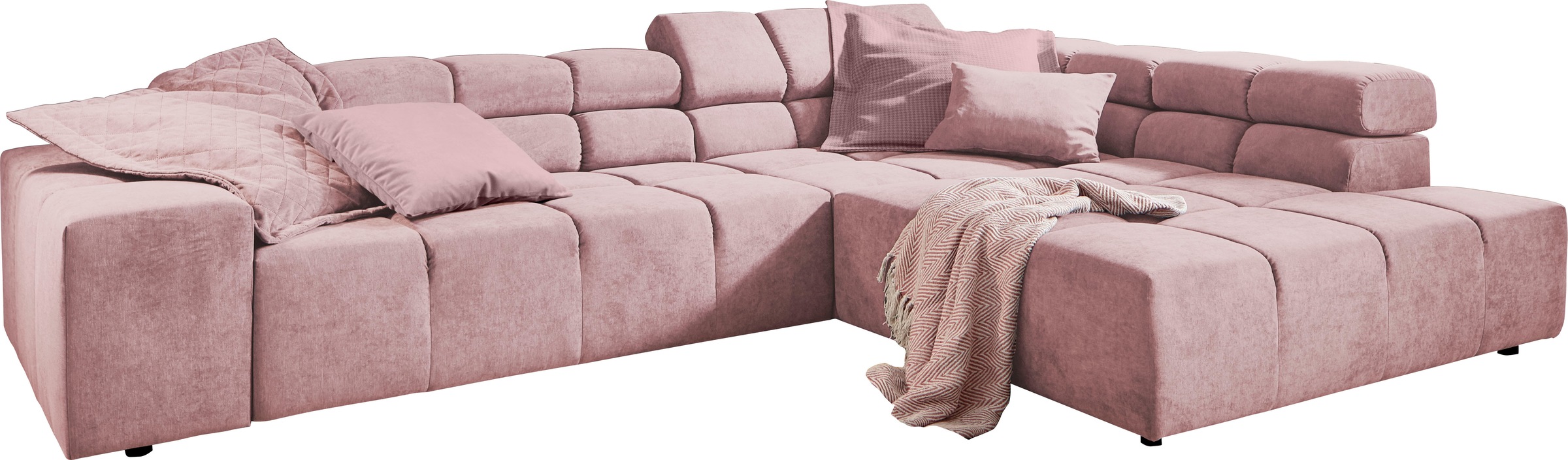 INOSIGN Ecksofa »Ancona incl. Kopfteilverstellung, OTTOs Choice, Breite 319cm, L-Form«, wahlweise motorische Sitztiefenverstellung, auch in Cord + Easy Care