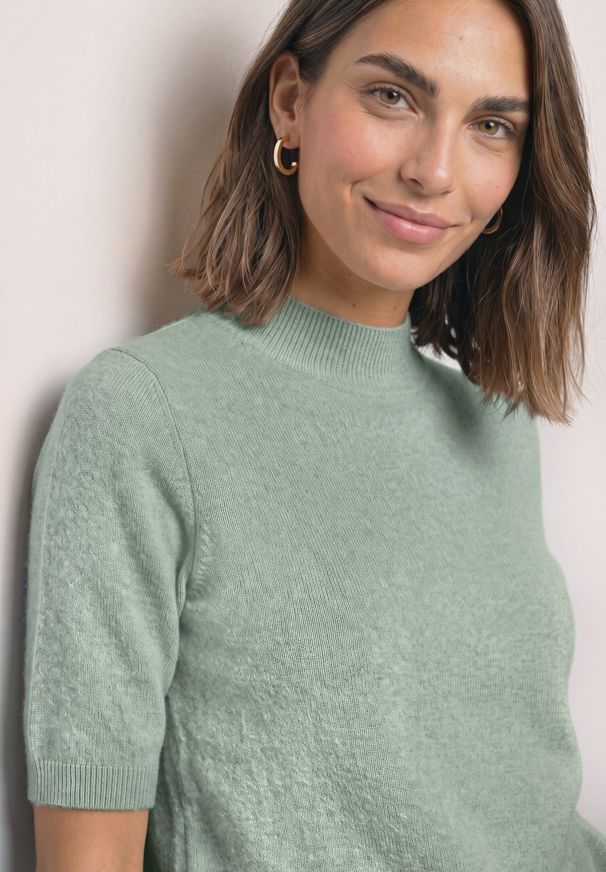 STREET ONE Strickpullover Halbarm-Pullover mit Turtle Neck