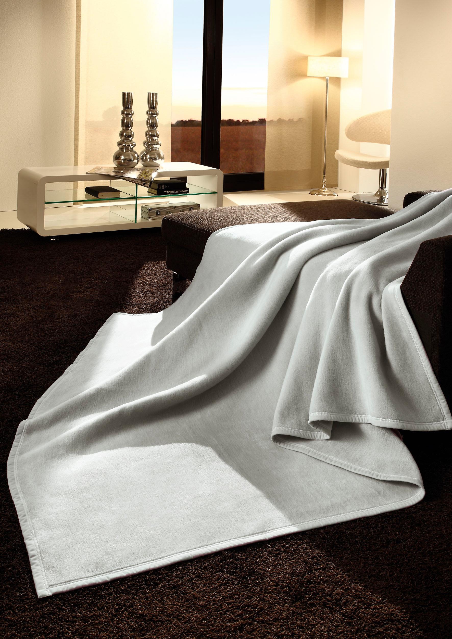 Biederlack Wohndecke »Uno Cotton«, in schönen Unifarben, Kuscheldecke