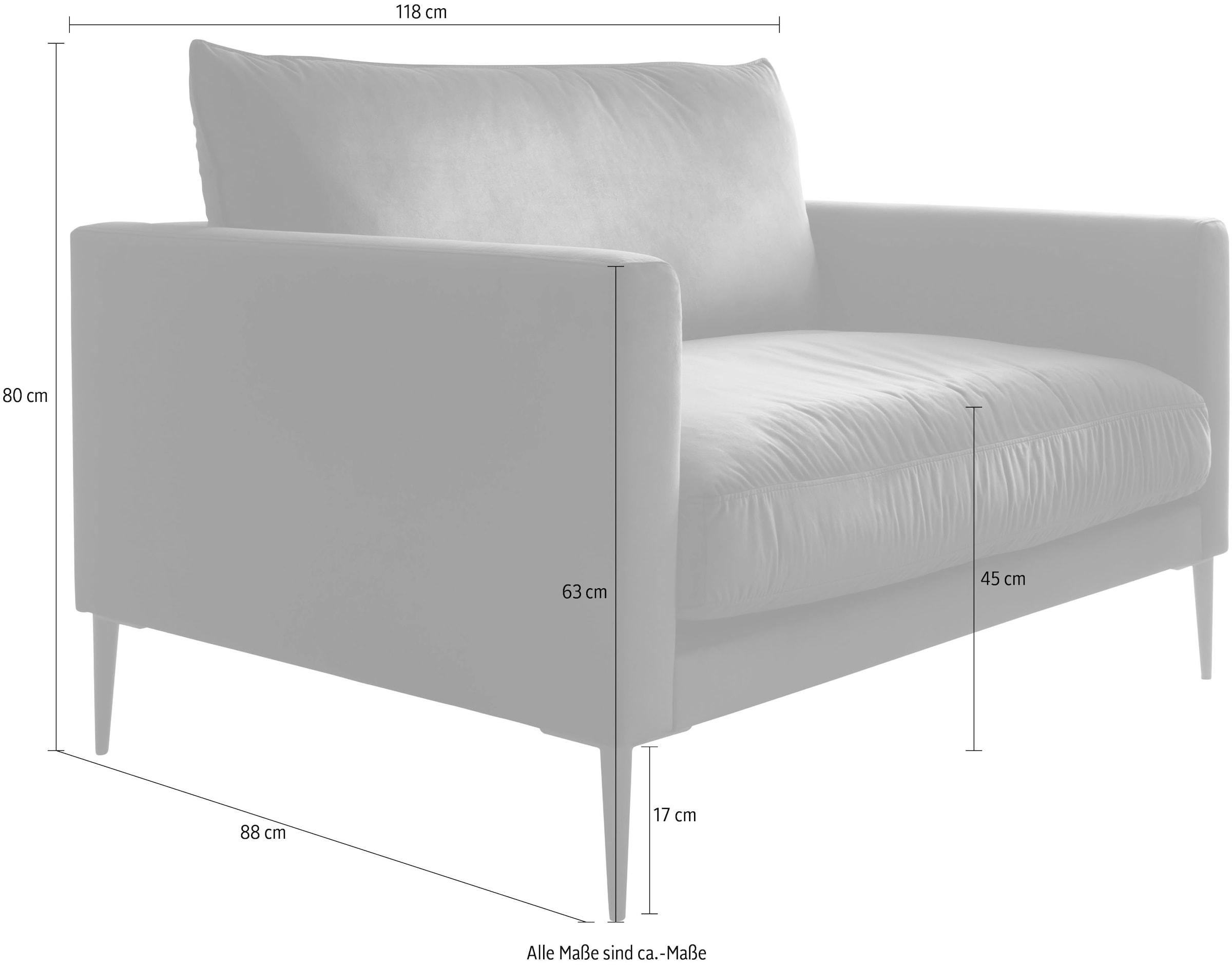 Trends by HG Sessel »Svea«, mit Metallfuß, frei im Raum stellbar