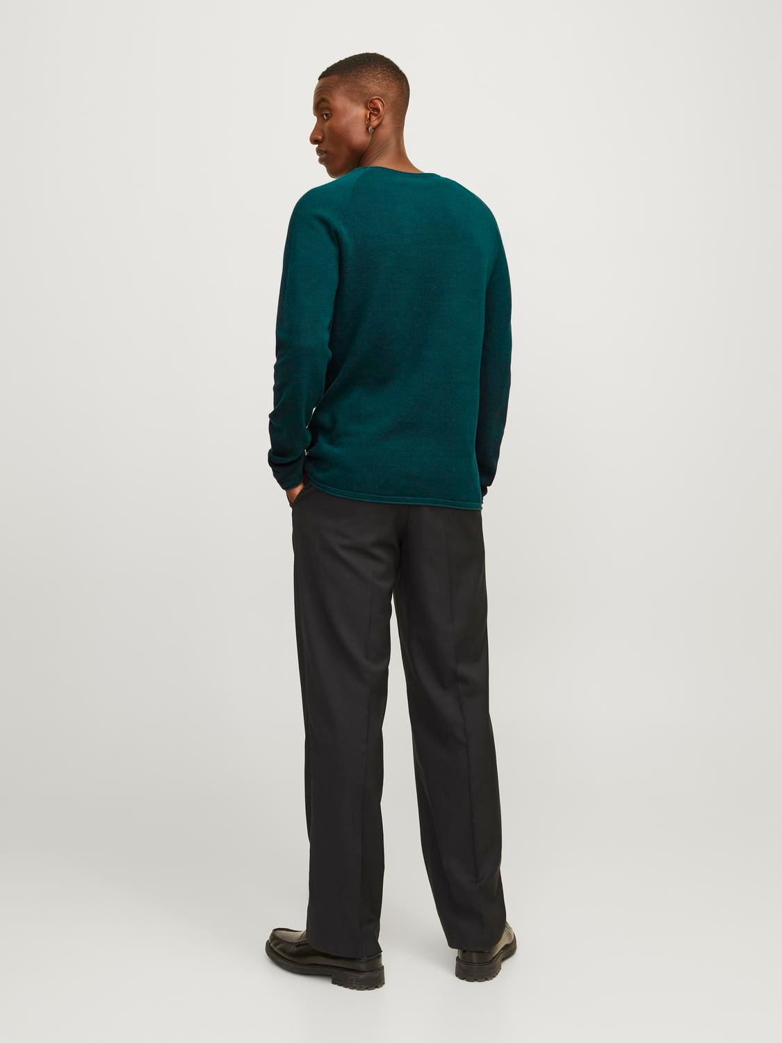 Jack & Jones Rundhalspullover »JJEHILL KNIT CREW NECK NOOS«, aus Strukturstrick