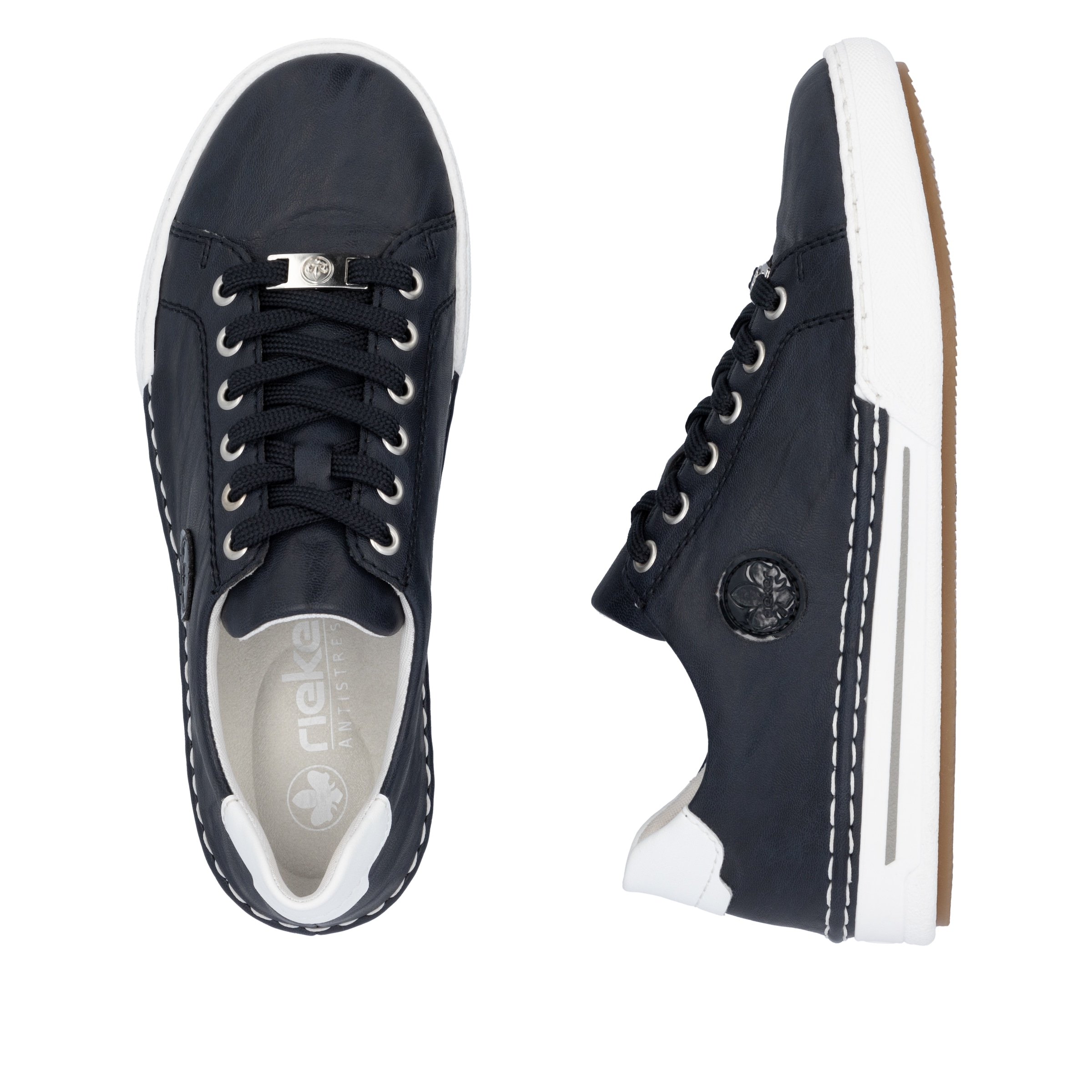 Rieker Plateausneaker, Schnürschuh, Halbschuh, Freizeitschuh mit weißer Rahmennaht