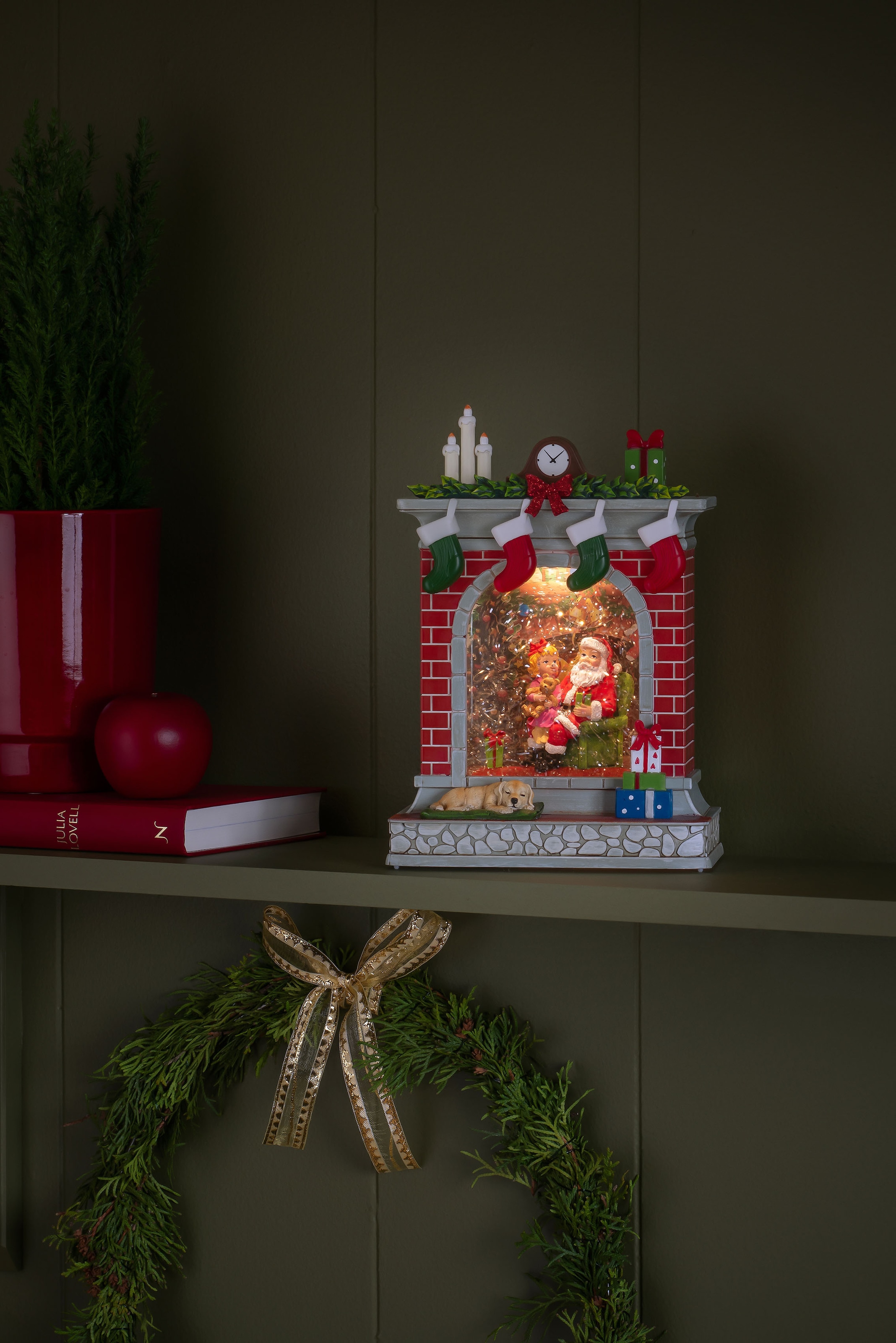 KONSTSMIDE LED Dekolicht »Weihnachtsdeko rot«, 1 flammig-flammig,  Wasserlaterne Kamin mit Weihnachtsmann und Mädchen, batteriebetrieben  online kaufen | mit 3 Jahren XXL Garantie