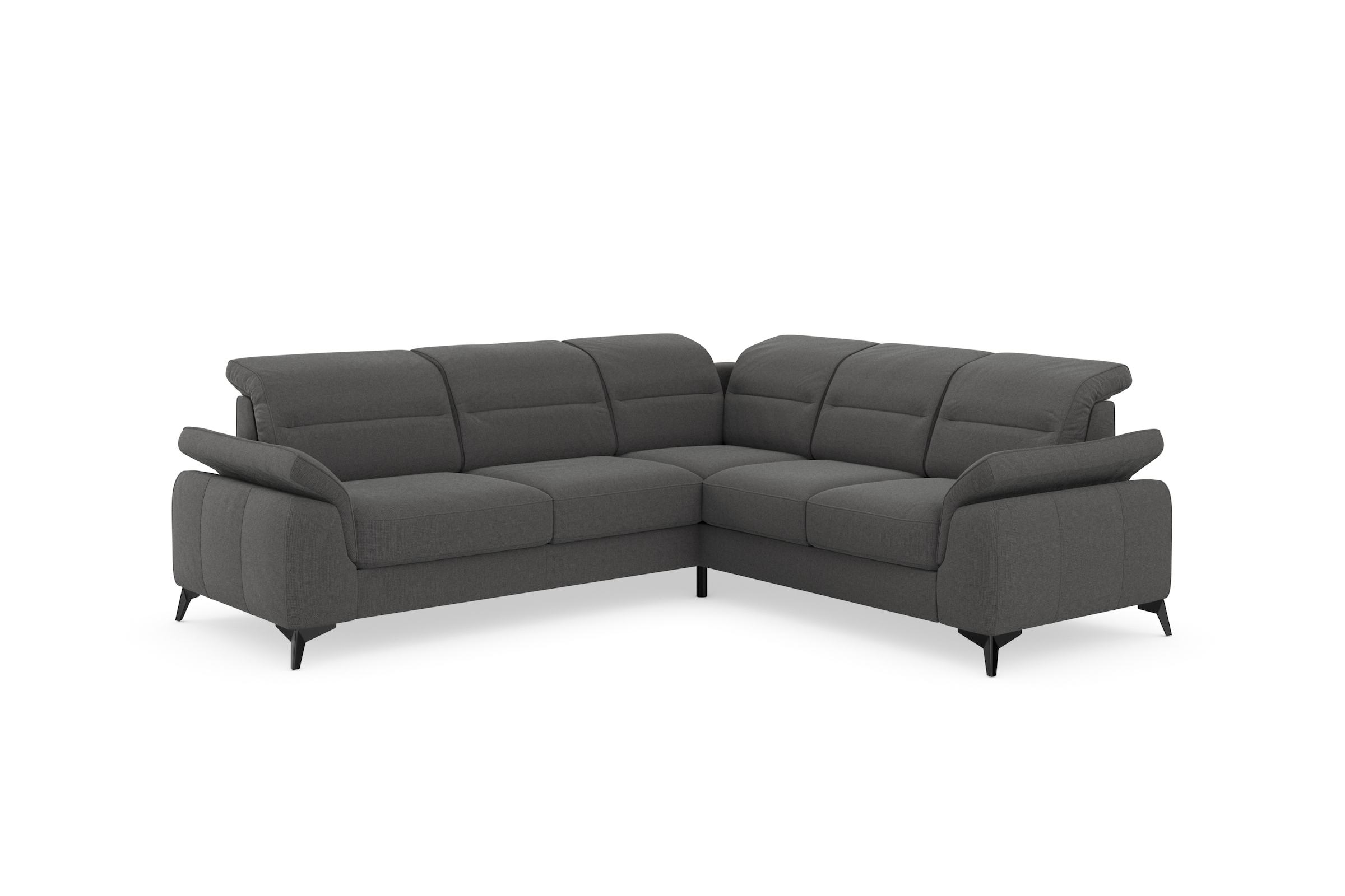 sit&more Ecksofa »Sinatra L-Form«, optinal mit Kopfteilverstellung und Armteilfunktion, Metallfüße