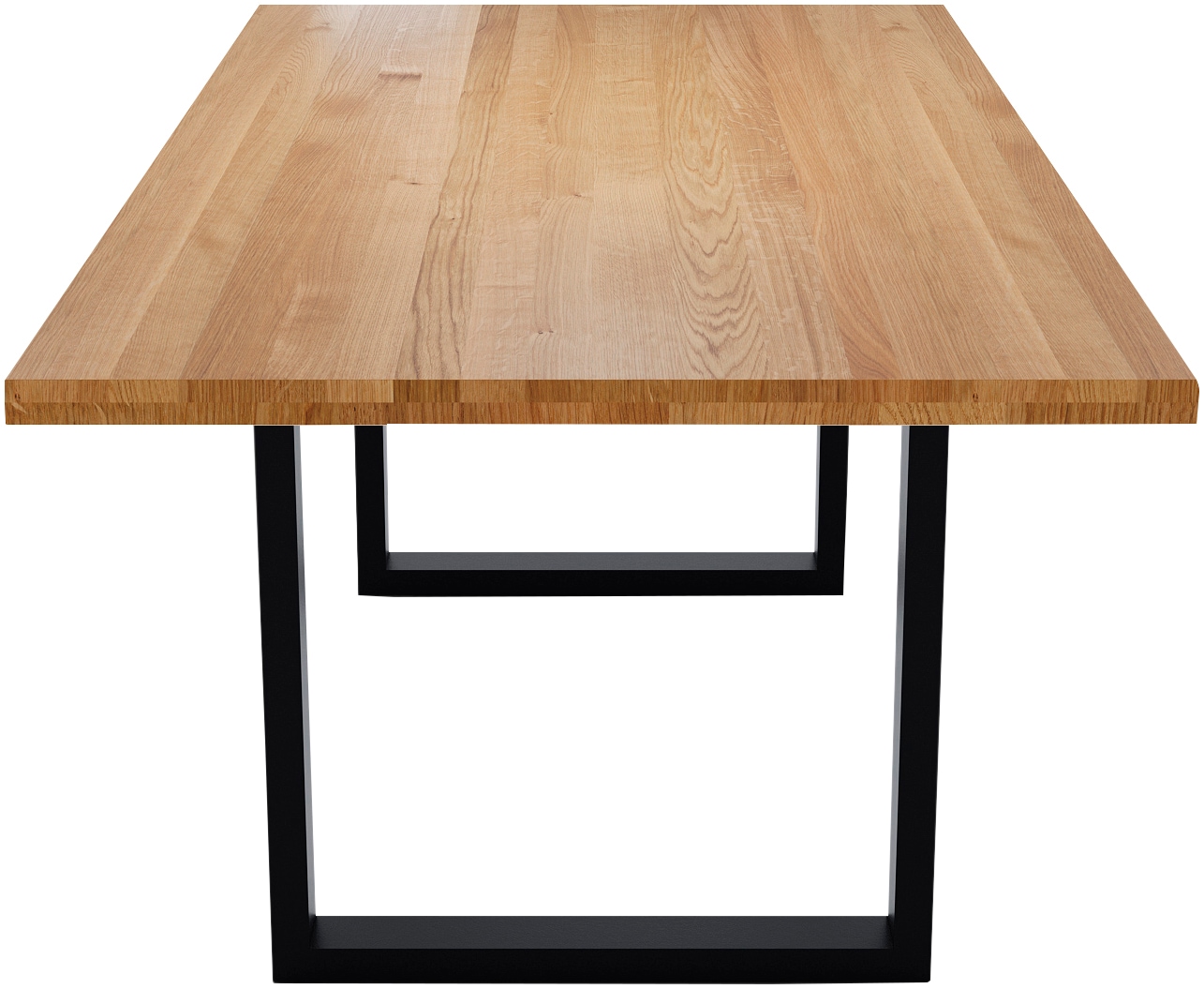 massivline&more Esstisch »Jakarta, Küchentisch, Tisch, Esstisch, Holztisch« 2 Stk. tlg. Platte massiv, Gestell Metall pulverbeschichtet schwarz