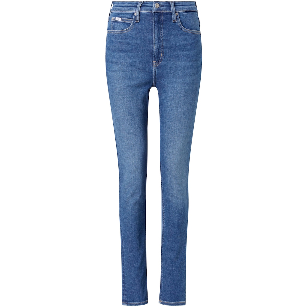 Calvin Klein Jeans Skinny-fit-Jeans »HIGH RISE SKINNY«, mit Calvin Klein Leder-Brandlabel hinten am Bund