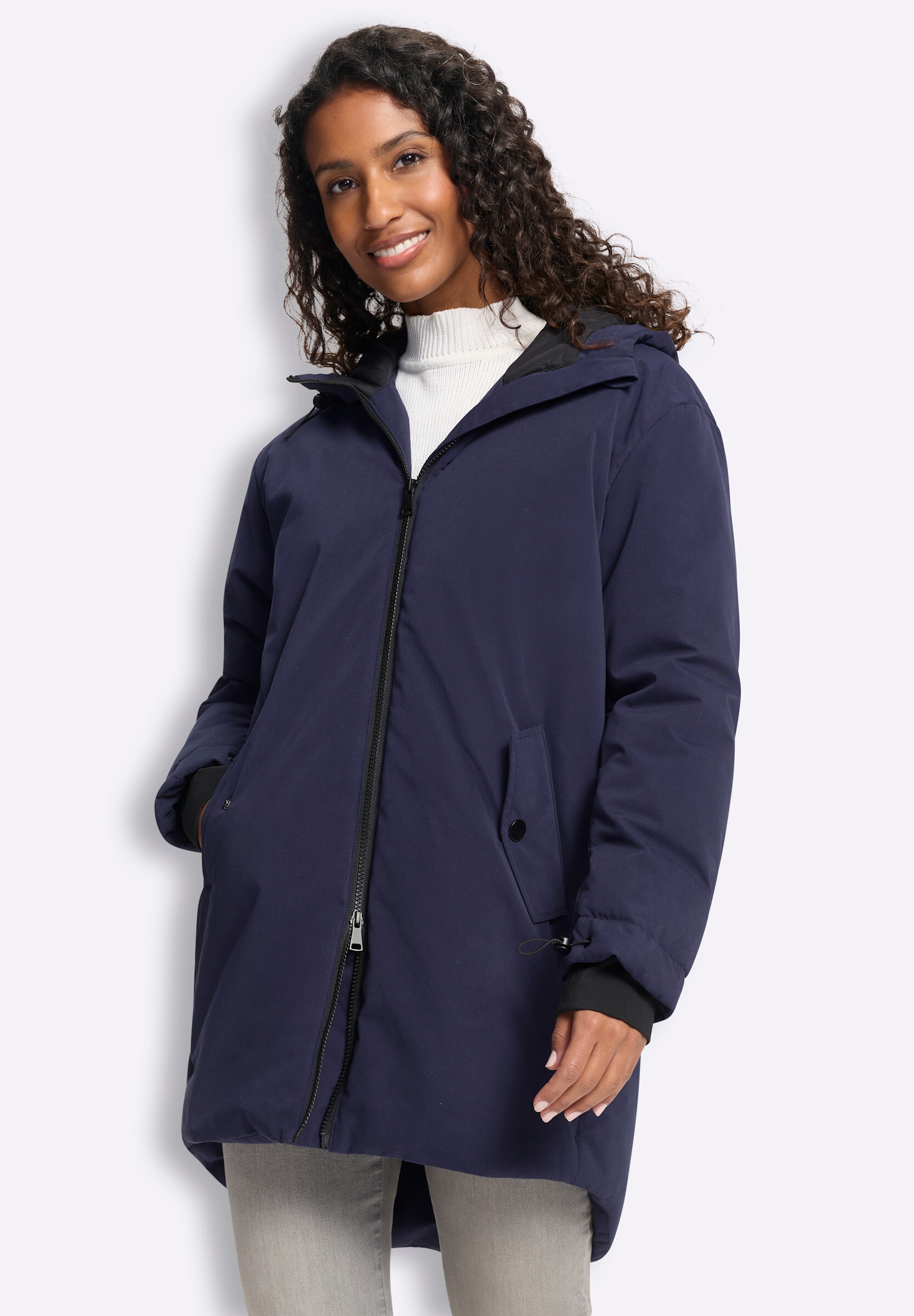 heine Langjacke »Kurzmantel Kurzmantel« mit Kapuze