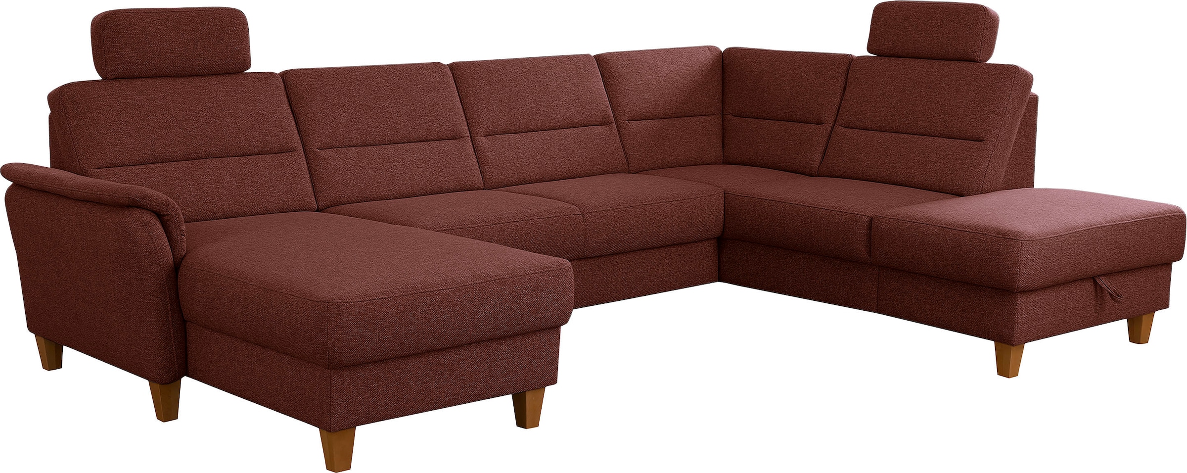 Home affaire Wohnlandschaft »Palmera U-Form, B: 308 cm«, optional Bettfunktion & Bettkasten, Federkern