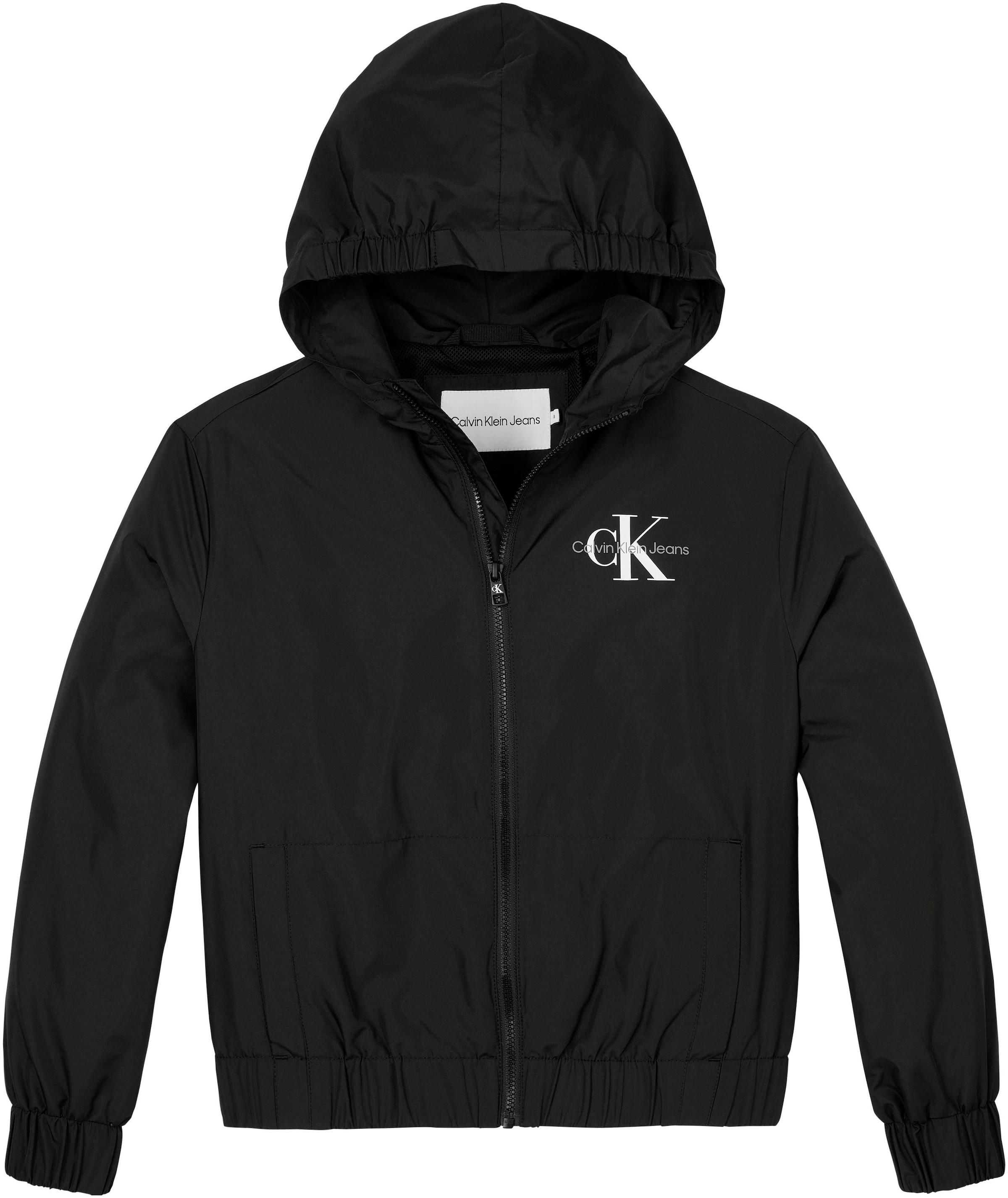 Calvin Klein Jeans Blouson »MONOLOGO ESSENTIAL JACKET«, mit Kapuze, Kinder bis 16 Jahre