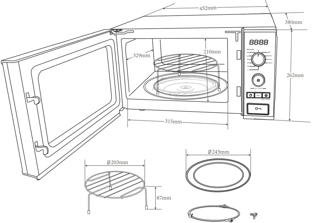 Hanseatic Mikrowelle »63147329«, Grill, 800 W