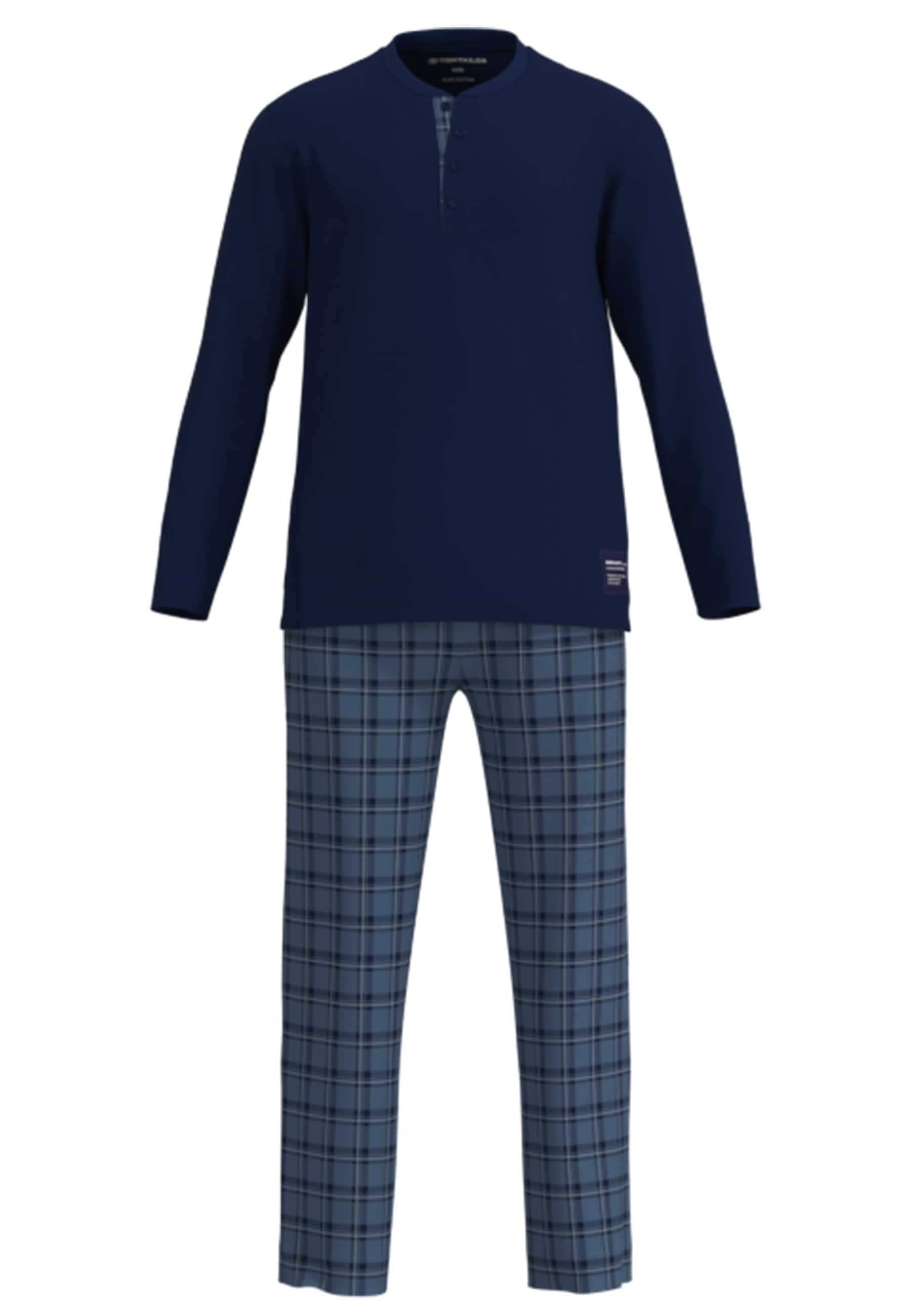 TOM TAILOR Pyjama aus Baumwolle, Single Jersey Material, verschiedene Größen