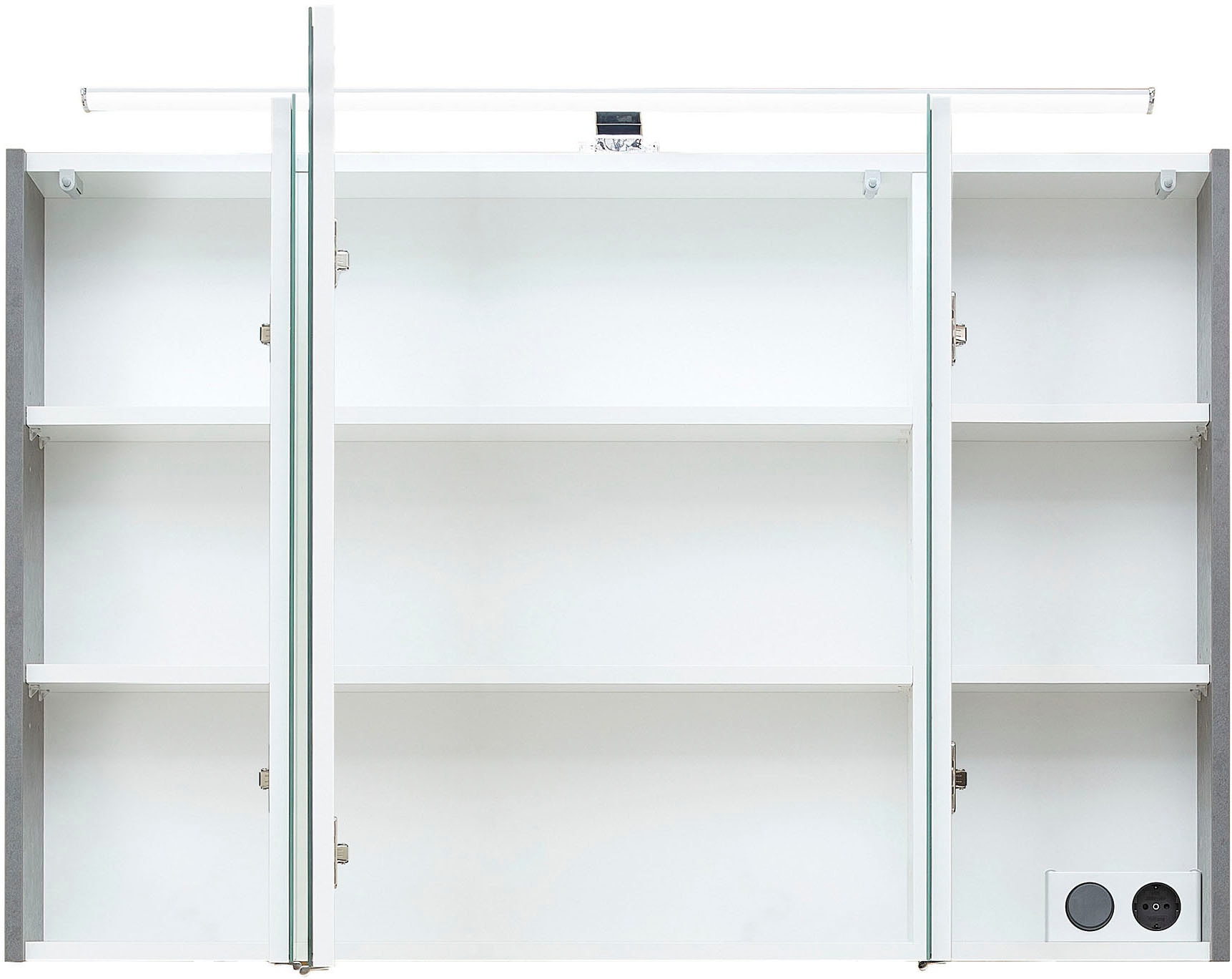 Saphir Badmöbel-Set »Quickset 945 4-teilig, Keramik-Waschtisch mit LED-Spiegelschrank«, (5 St.), Unterschrank, Midischrank, 7 Türen, 5 Schubladen, inkl. Türdämpfer