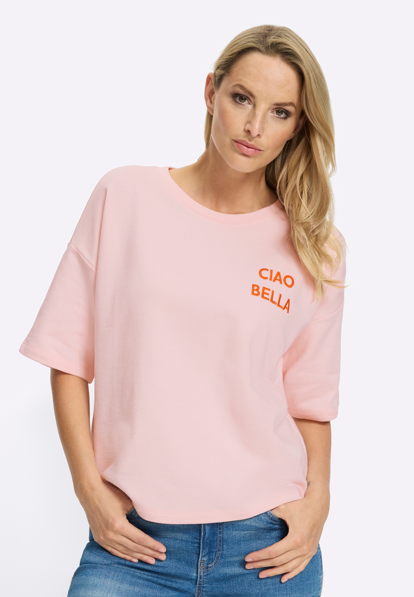 heine Sweatshirt »Sweatshirt Sweatshirt mit gesticktem Schriftzug«
