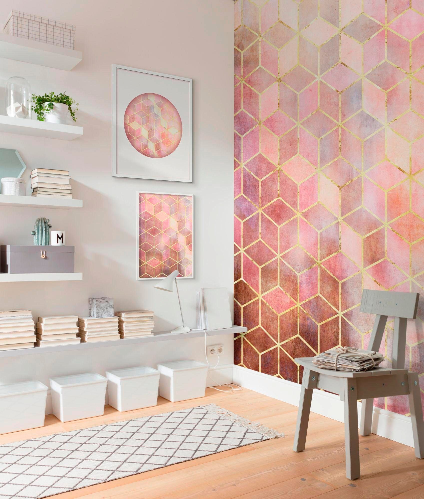 Komar Vliestapete »Digitaldruck Vlies - Mosaik Rosso - Größe 200 x 250 cm«, bedruckt, Wohnzimmer, Schlafzimmer