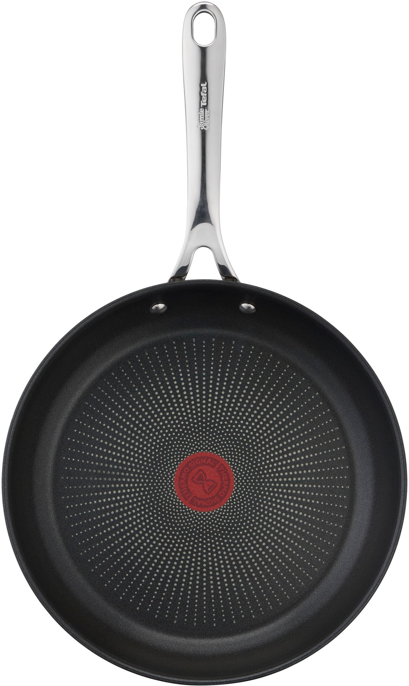 Tefal Pfannen-Set »Jamie Oliver Cook Smart«, Edelstahl 18/10, (Set, je 1 Pfanne 24 und 28 cm, 1 Kochmesser), stilvolle Edelstahl-Pfannen, inkl. Kochmesser, Rezeptbuch