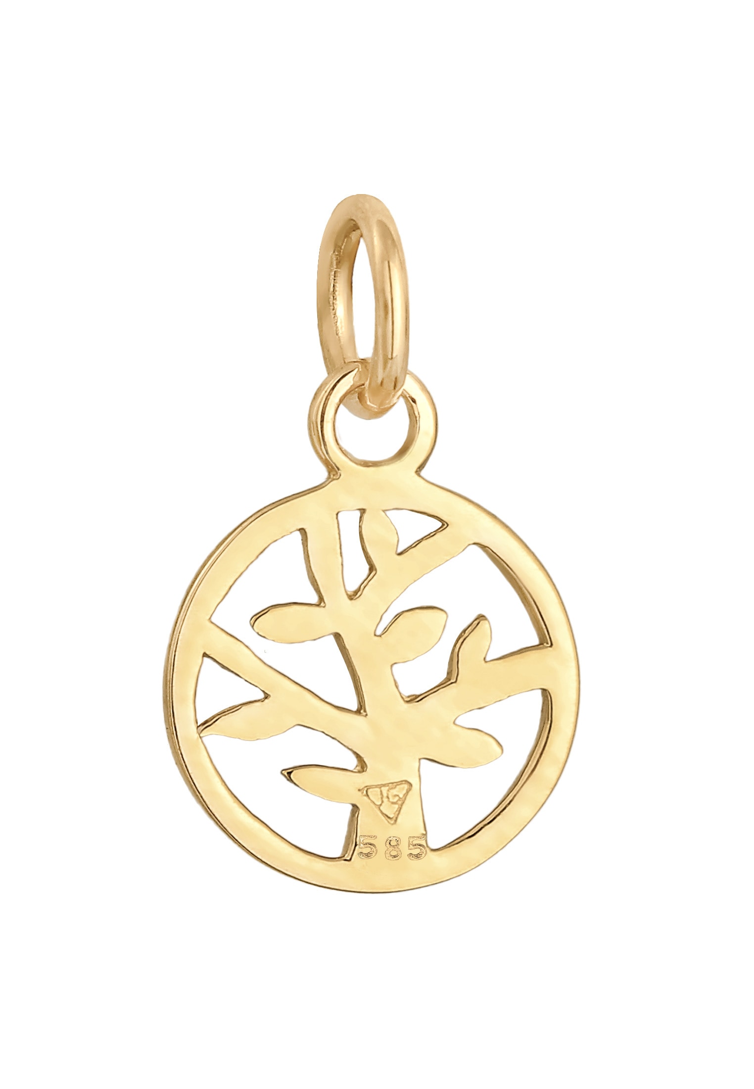 Elli Premium Amulett »Anhänger Lebensbaum Tree of Life Symbol Stilvoll 585 Gelbgold«