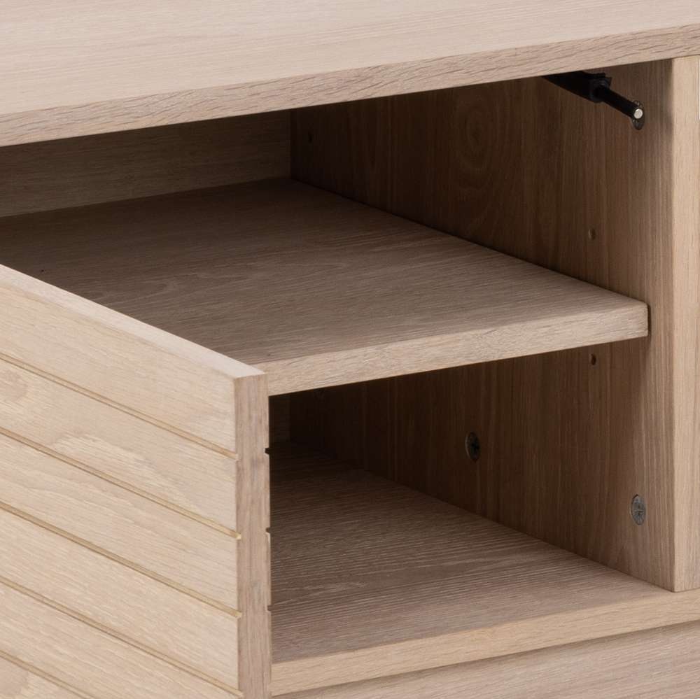 ACTONA GROUP TV-Schrank »Linley TV-Tisch, Lowboard, Fernsehtisch,«, Eichenfurnier, 2 Türen, 2 Einlegeböden, Lamellenfront, B: 160cm