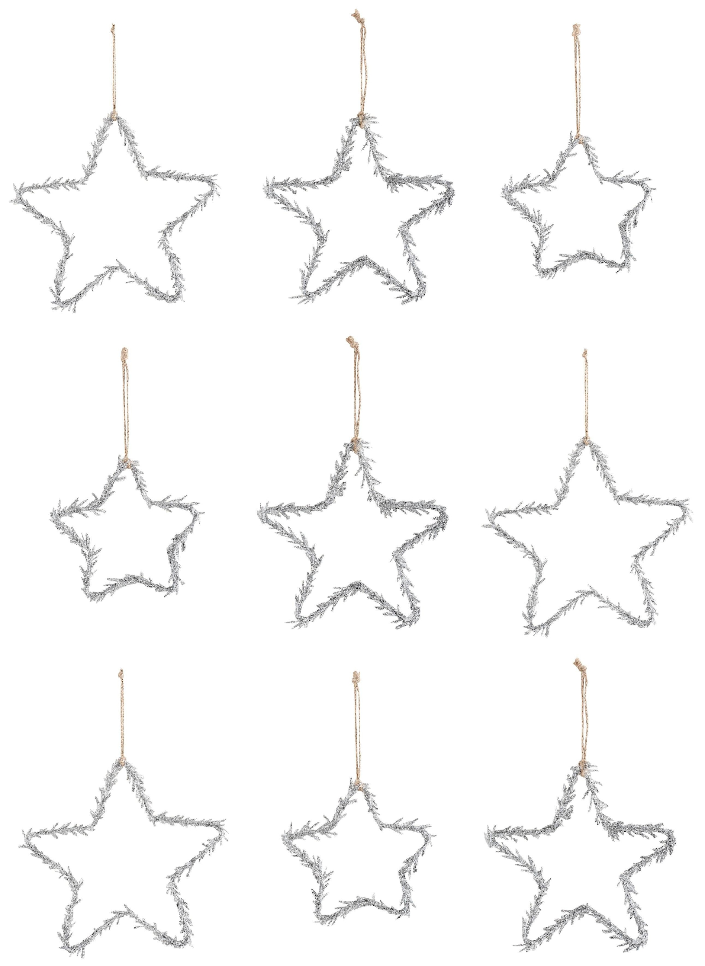 Creativ deco Dekostern »Weihnachtsstern, Glitter, Weihnachtsdeko«, (9 St.)