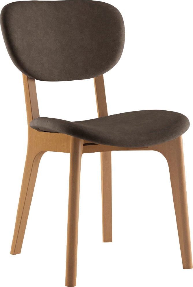 INOSIGN Stuhl »COZY Made in Italy«, (Set), 2 St., Microfaser, Gestell in Buche, Kirsch- oder Nussbaum, Massivholz, Design Stuhl