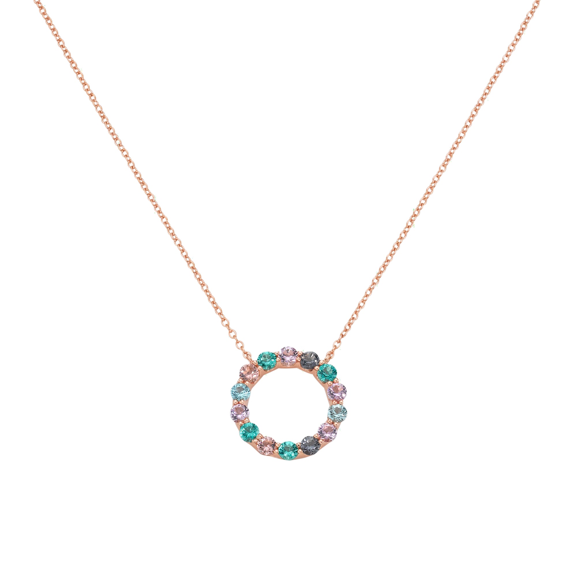 GIORGIO MARTELLO MILANO Collier »Collier mit synth. Rubin, Saphir und Kristallsteinen, Silber 925«