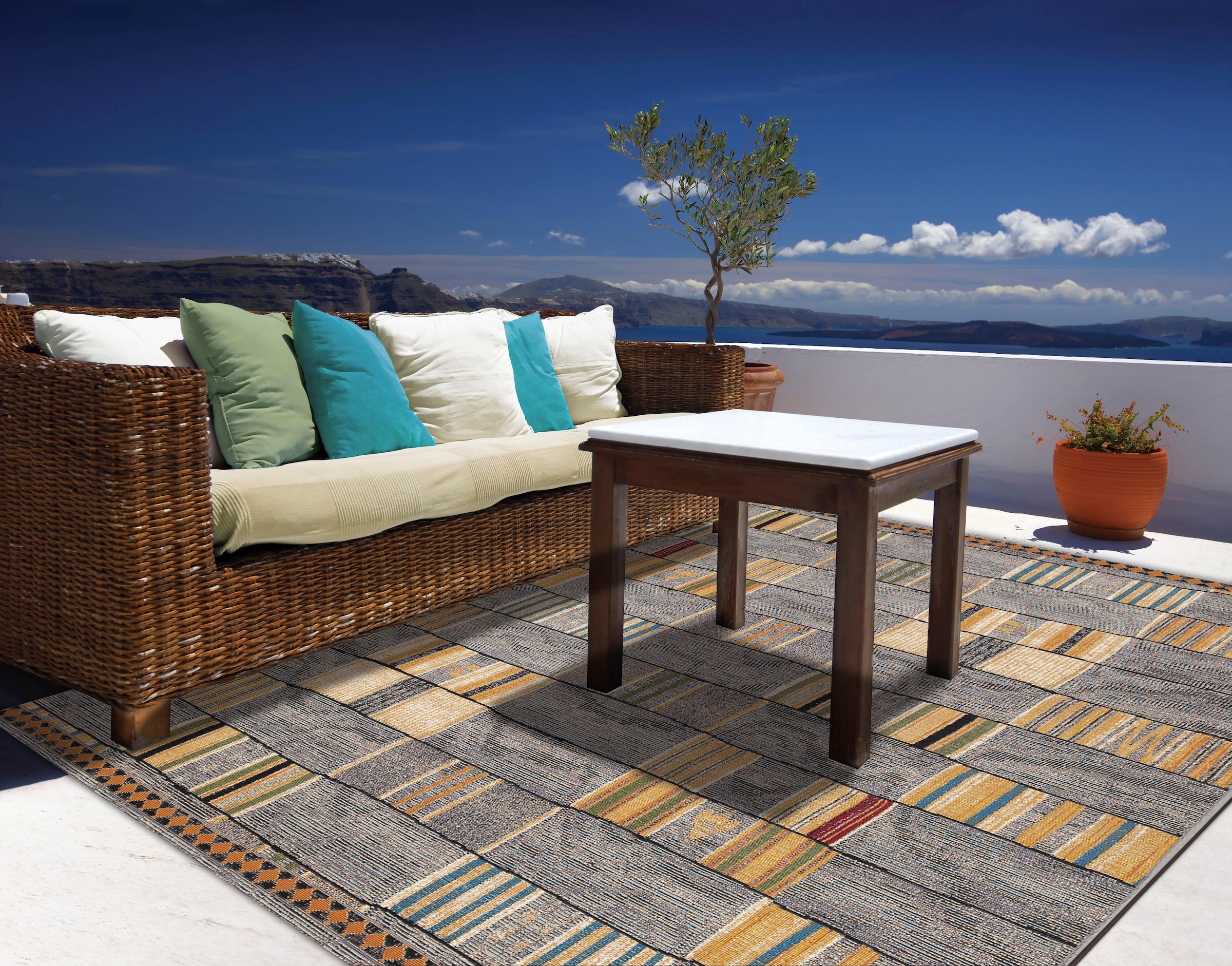 »Outdoor-Africa Gino Falcone Teppich geeignet, In- 40«, Wohnzimmer Outdoor und Flachgewebe, rechteckig,