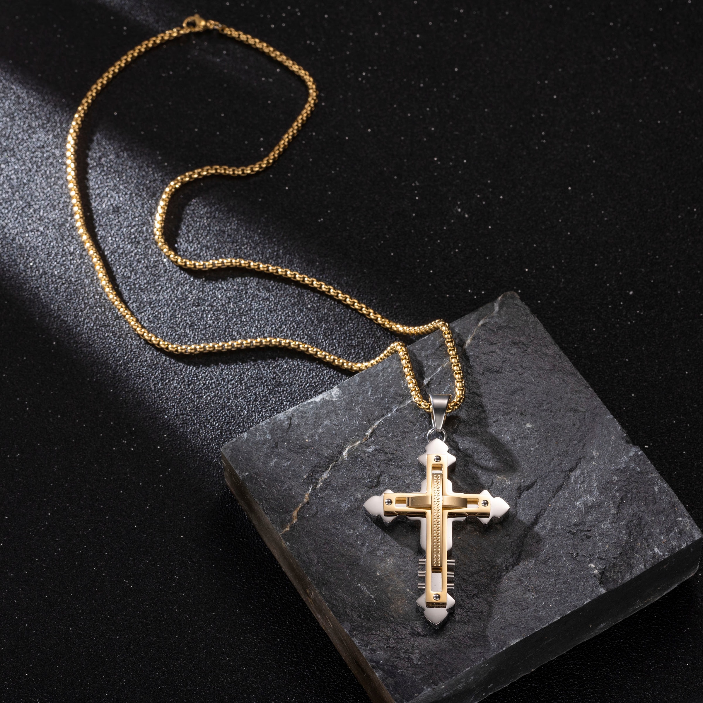 Firetti Kette mit Anhänger »Schmuck Geschenk Edelstahl Halsschmuck Halskette Venezianerkette Kreuz«