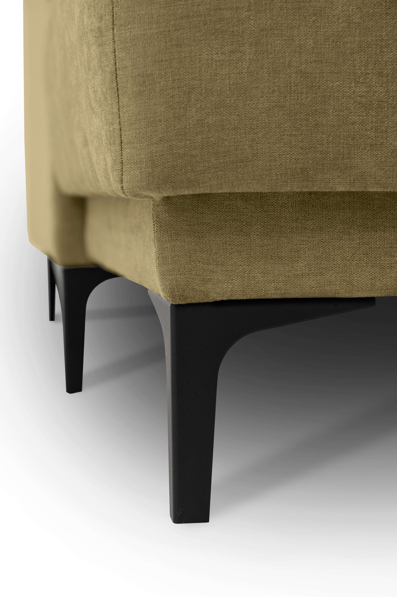 Places of Style Wohnlandschaft »Oland«, U-Form, 342 cm, Wellenunterfederung, Skandi-Design, Metallfüße