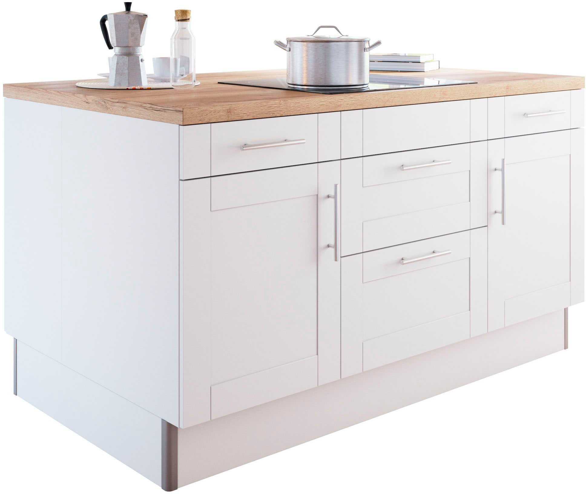 OPTIFIT Kochinsel »Ahus«, Kücheninsel, Breite 160 cm, wahlw. mit E-Gerät, Soft Close Funktion