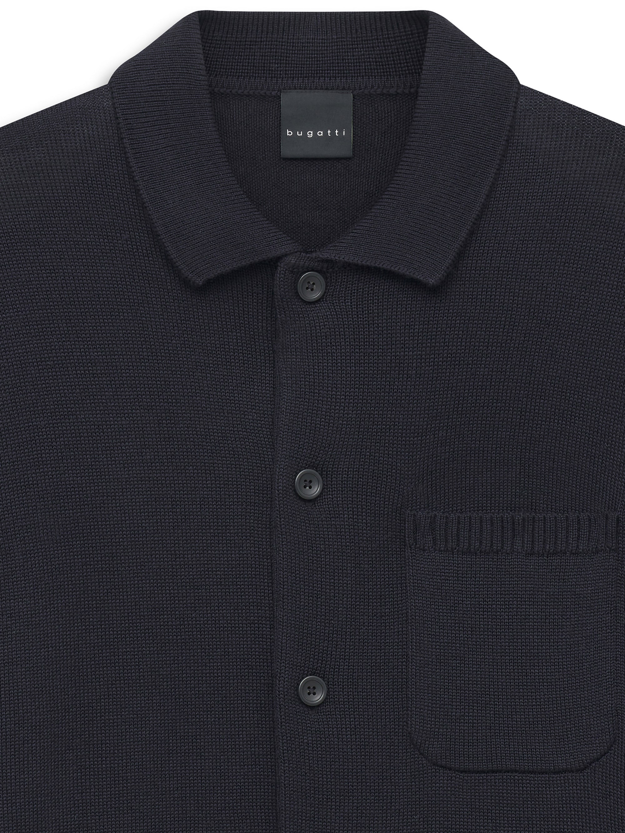 bugatti Strickjacke »Regular Fit« Regular Fit Wollmix Umlegekragen