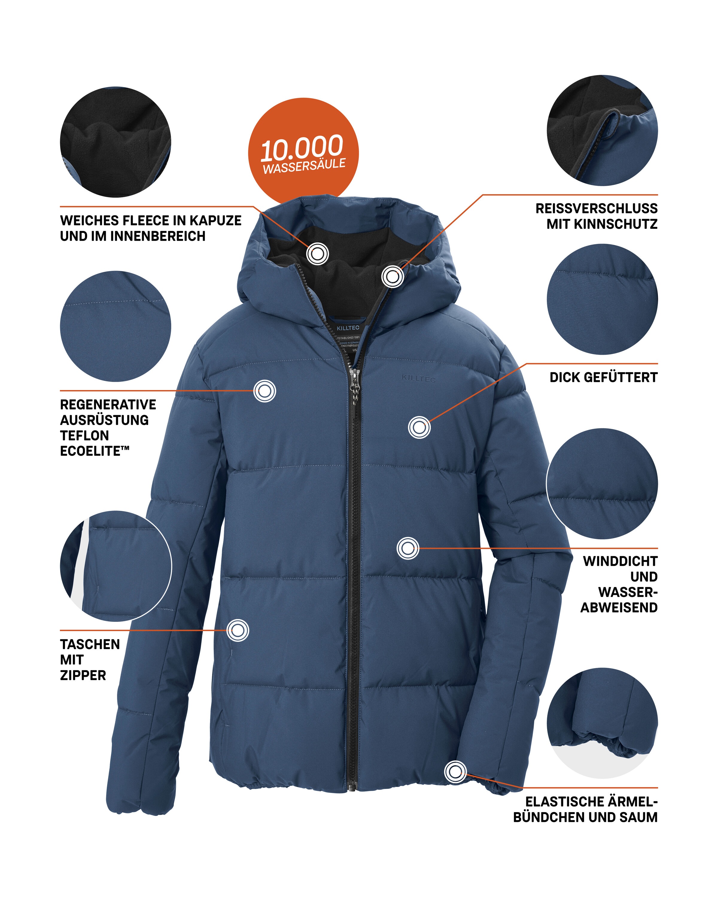 Killtec Steppjacke »KOW 146 BYS QLTD JCKT« Winddichte, wasserabweisende Kinderjacke mit Fleece-Innenfutter