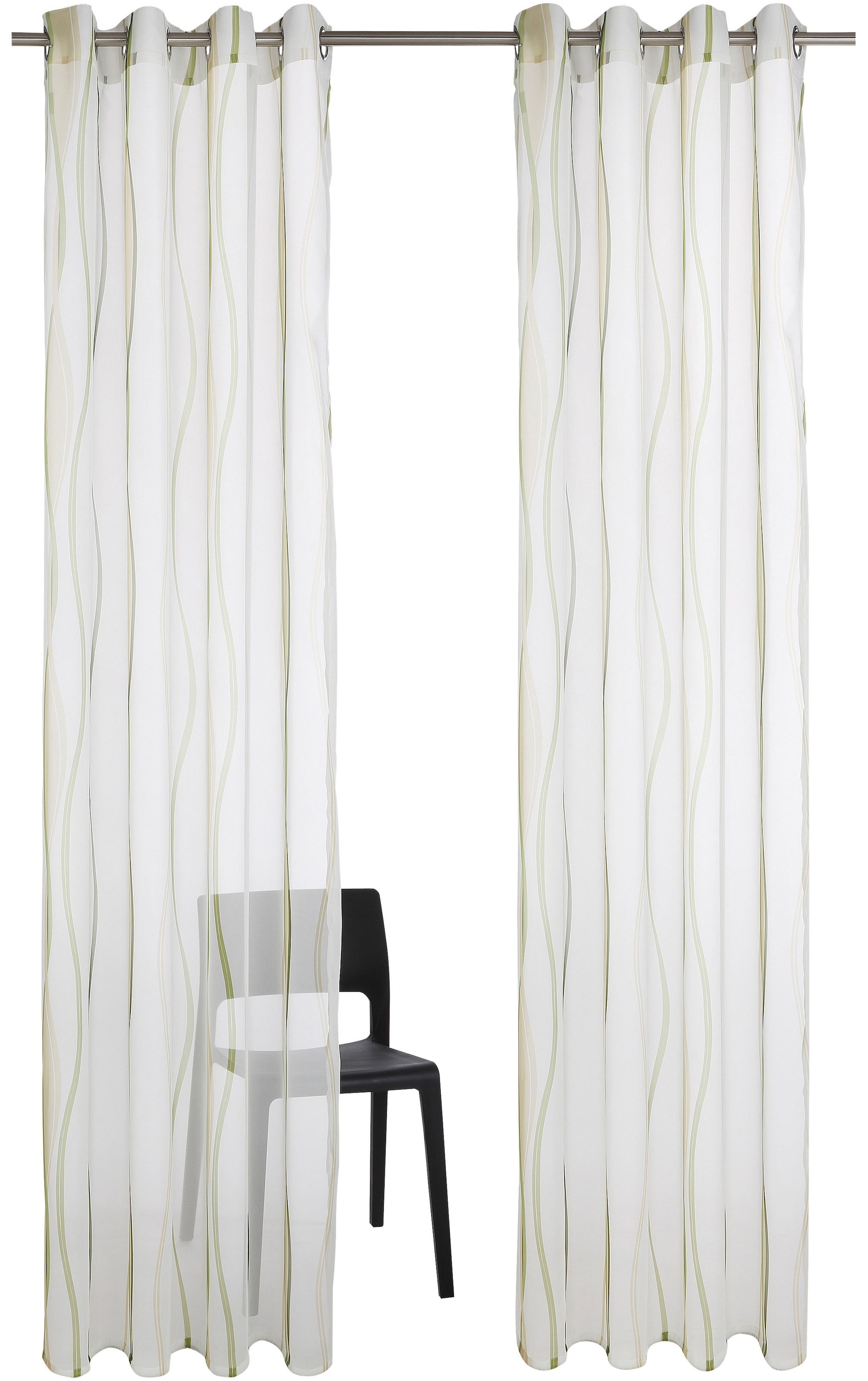 Polyester, my (2 Set, Voile, 2-er Wellen Gardine home »Dimona«, transparent, St.),